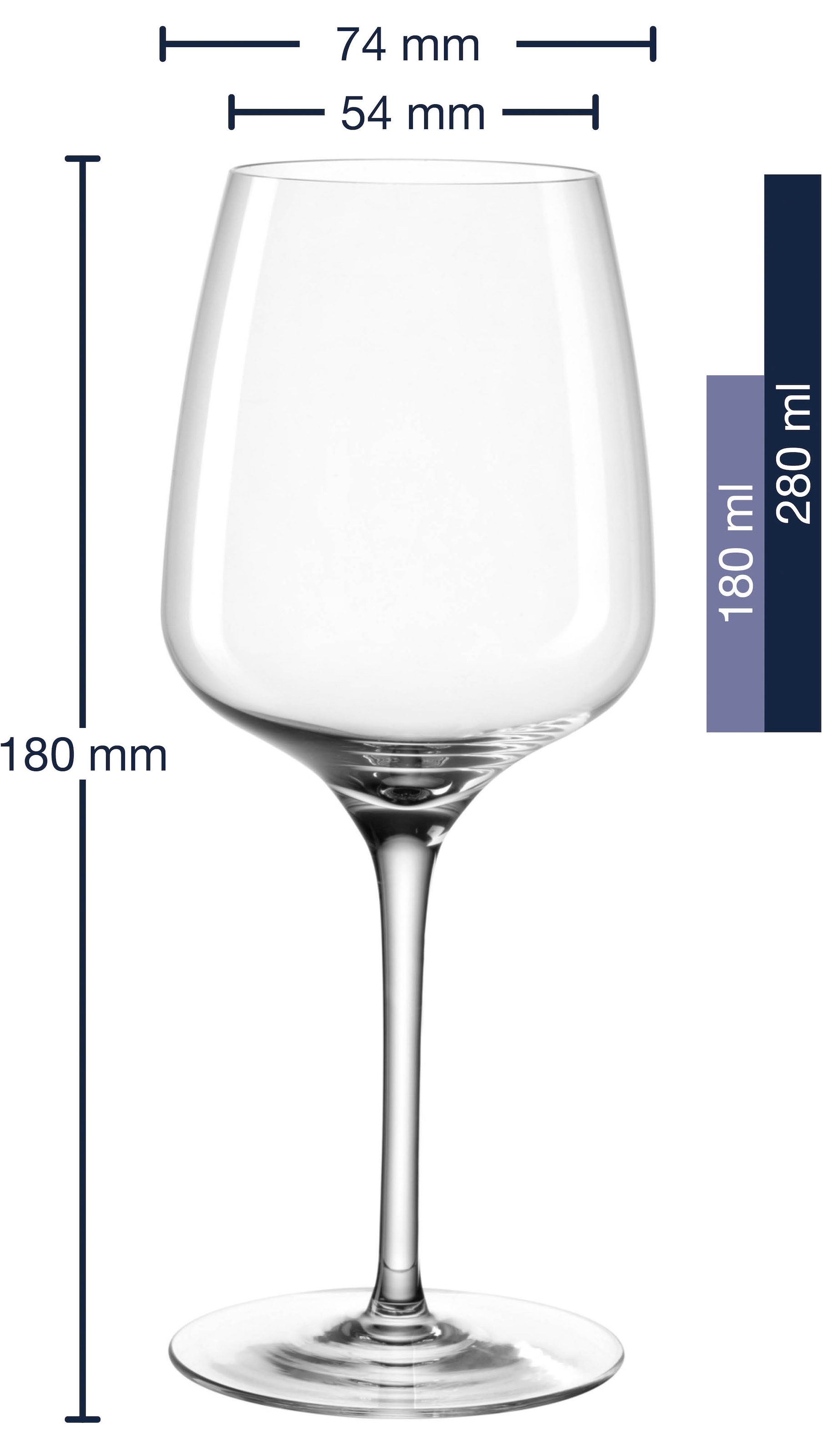 LEONARDO Weinglas »Rieslingglas CESTI, 280 ml, 6er-Set«, (Set, 6 tlg.), Kelchglas, spülmaschinengeeignet