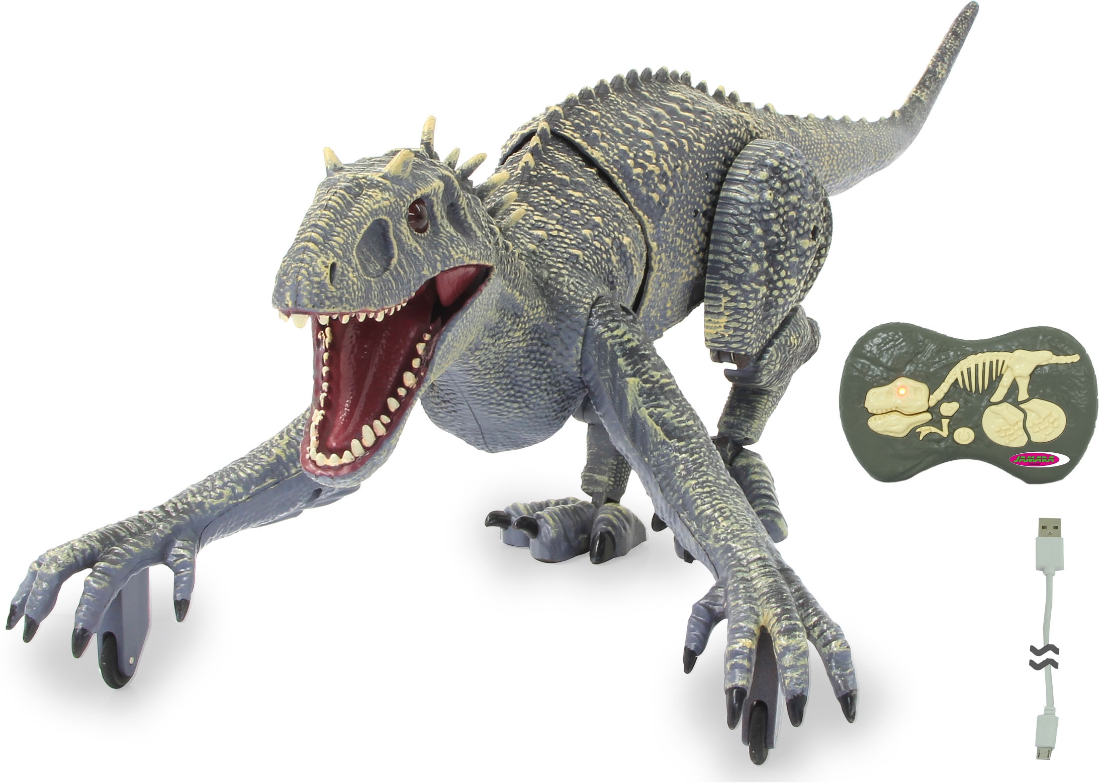 Jamara RC-Tier »Dinosaurier Exoraptor, Li-Ion 3,7V, 2,4GHz, grau«, mit Licht und Sound