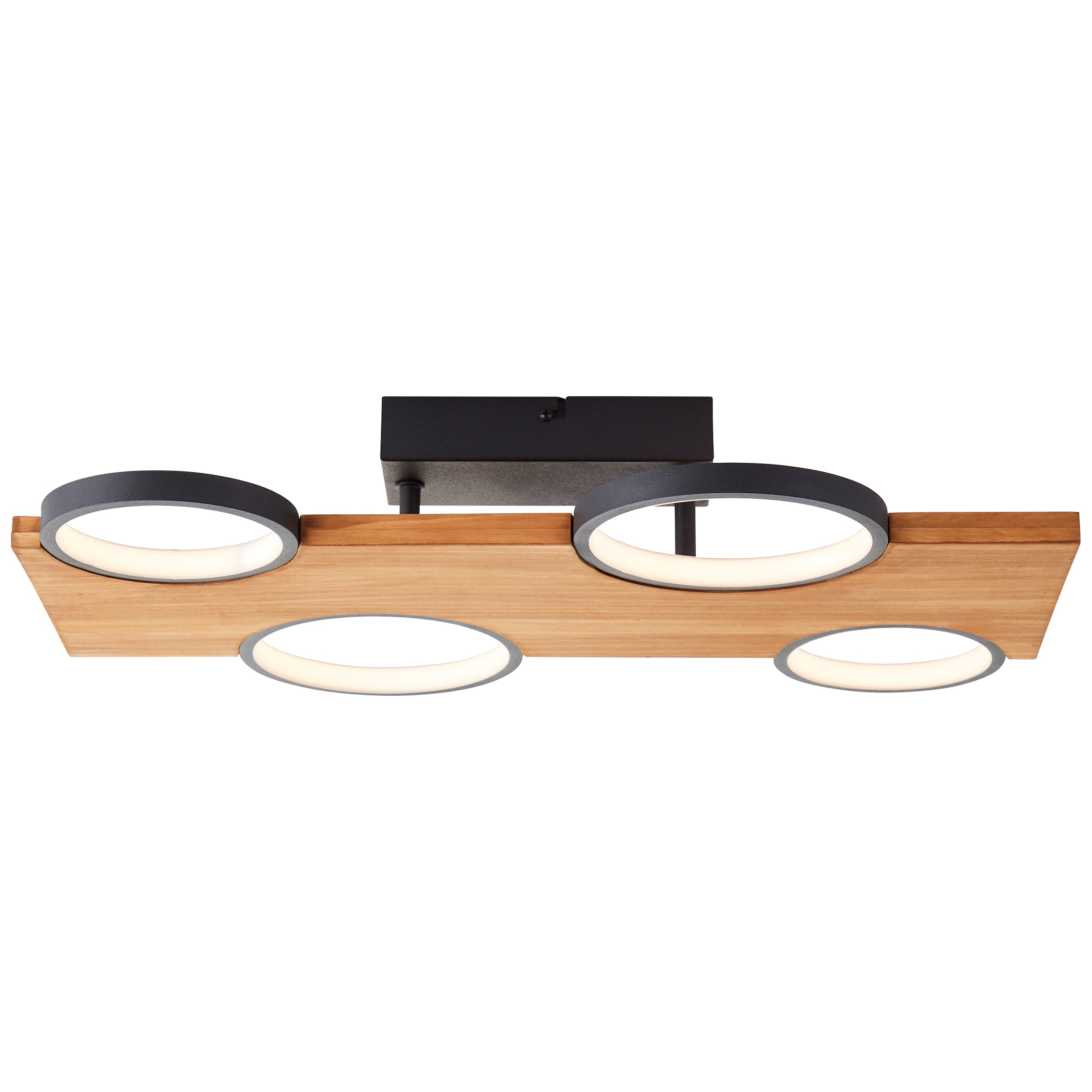 LED Deckenleuchte »Cheesy«, 55 x 35 cm, 3400lm, 3000K, Holz/Metall, natur/schwarz