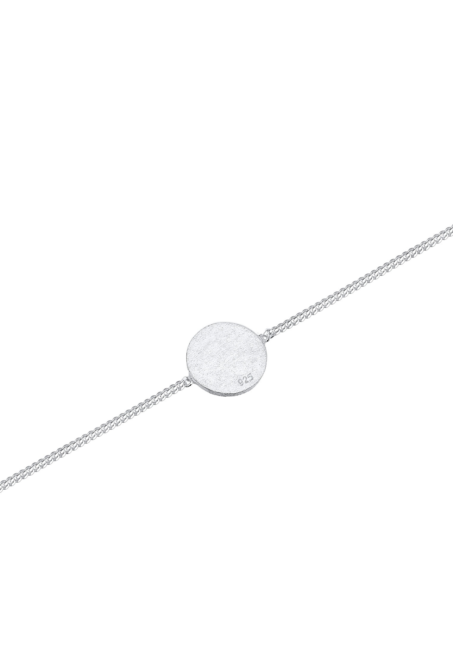 Elli Armkette »Armband Kreis Plättchen Matt Basic Geo 925 Silber«
