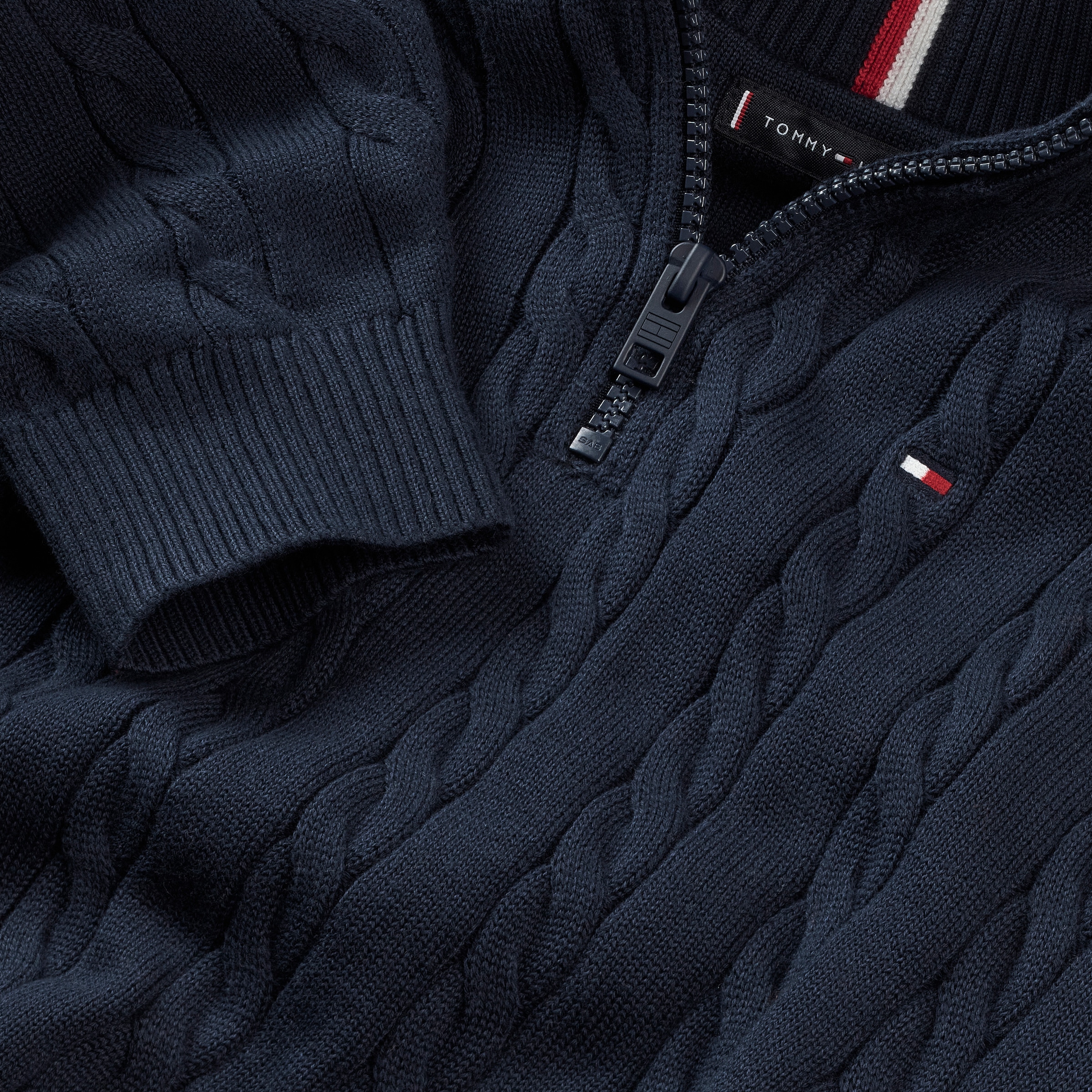 Tommy Hilfiger Strickpullover »COTTON CABLE HALF ZIP SWEATER« Kinder bis 16 Jahre