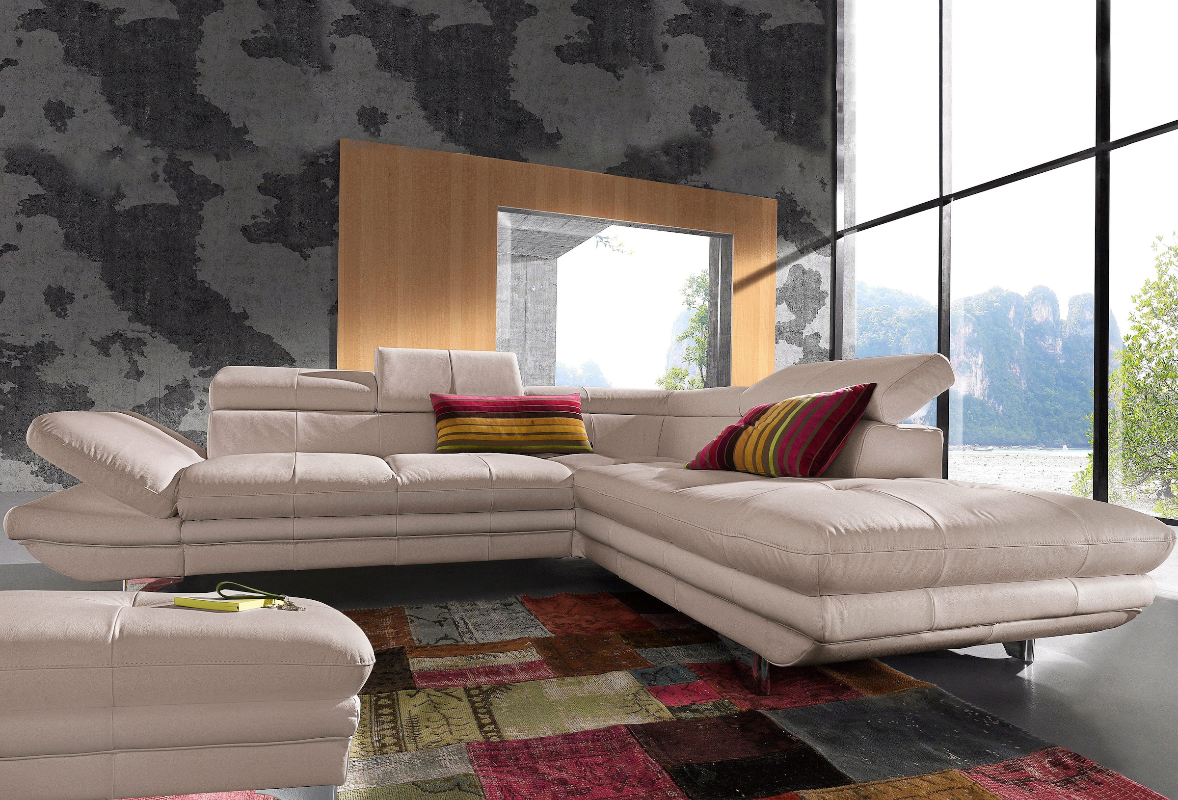 COTTA Ecksofa »Enterprise L-Form«, mit Arm- & Kopfteilverstellung, wahlweise mit Bettfunktion