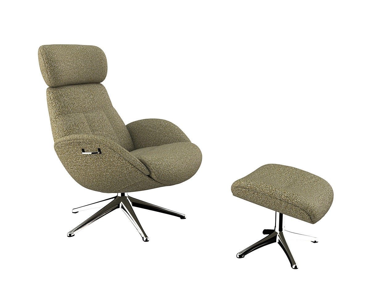 FLEXLUX Relaxsessel »Elegant, Funktionsessel, Polstersessel, Armlehnen-, TV-Fernsehsessel,«, Premium Komfort, Rücken- und Kopfteilverstellung, Drehbar, Fuß Alu