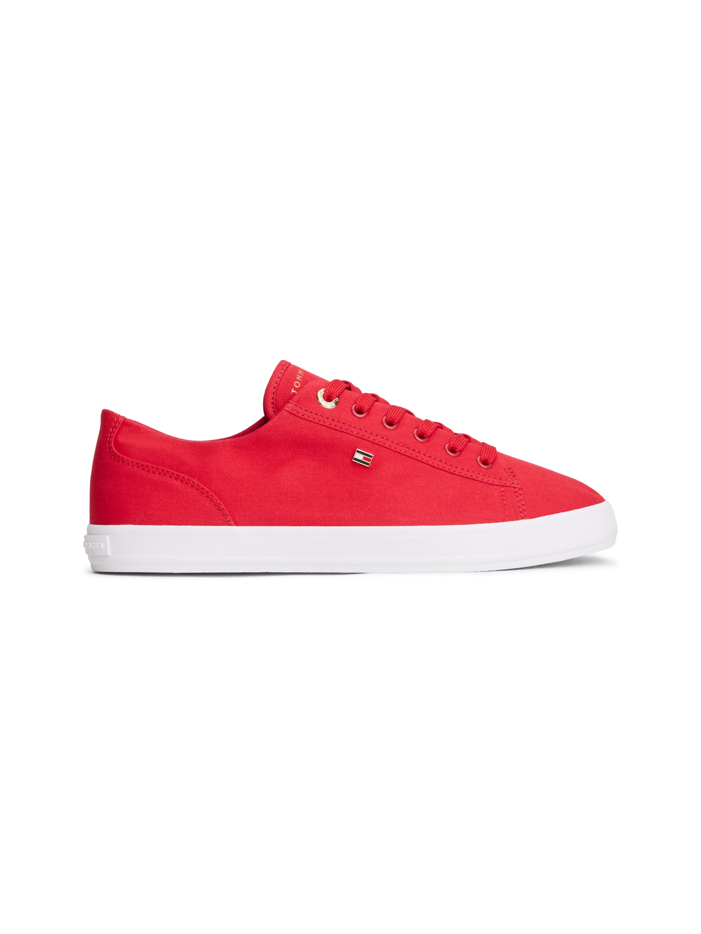 Tommy Hilfiger Plateausneaker »TH FOXING SNEAKER CANVAS«  Freizeitschuh, Halbschuh, Schnürer mit Logostickerei - schmale Form