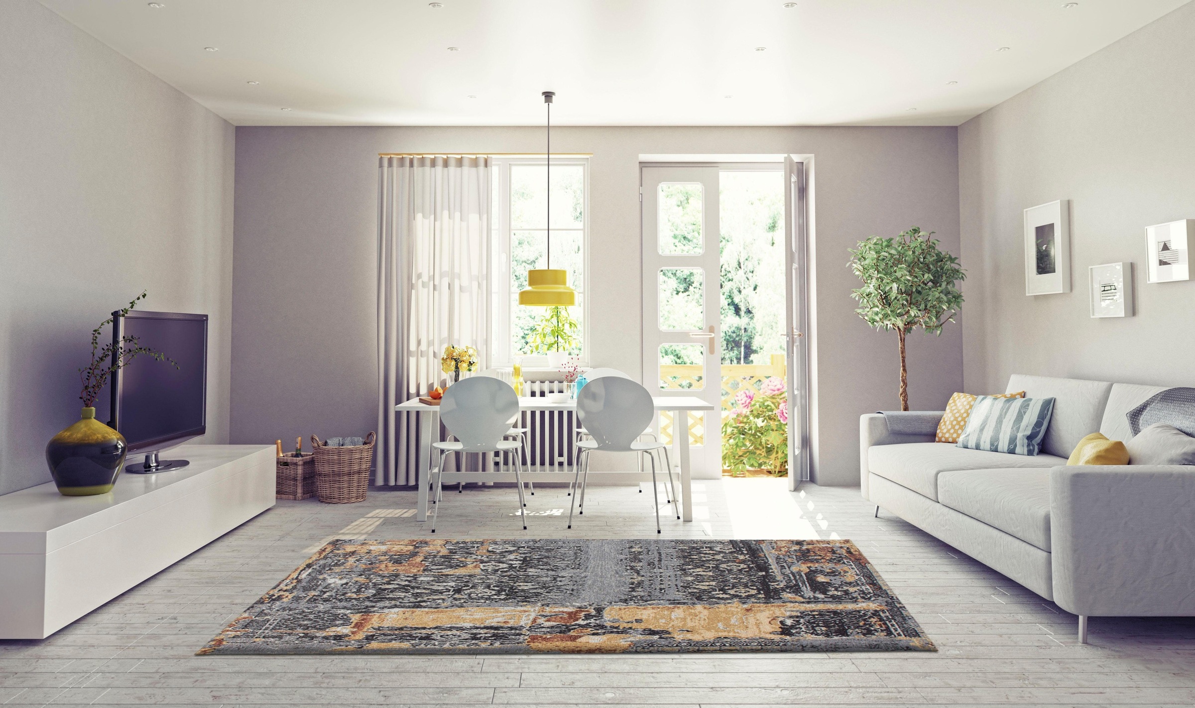 my home Teppich »Cara« rechteckig 8 mm Höhe Vintage Design, Wohnzimmer