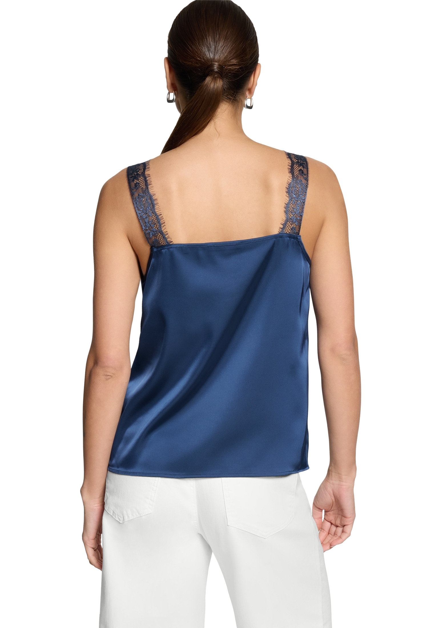 Zero Spitzenbluse »Basic-Top mit V-Ausschnitt«