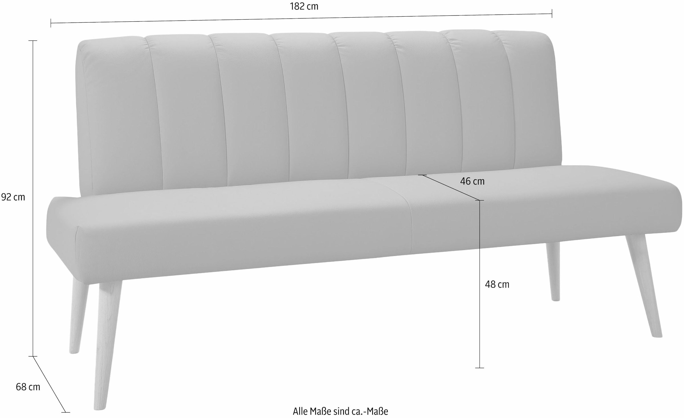 exxpo - sofa fashion Sitzbank »Costa, moderne Rückensteppung, bequem und elegant, hoher Holzfuß«, hochwertige Detailverarbeitung, Frei im Raum stellbar