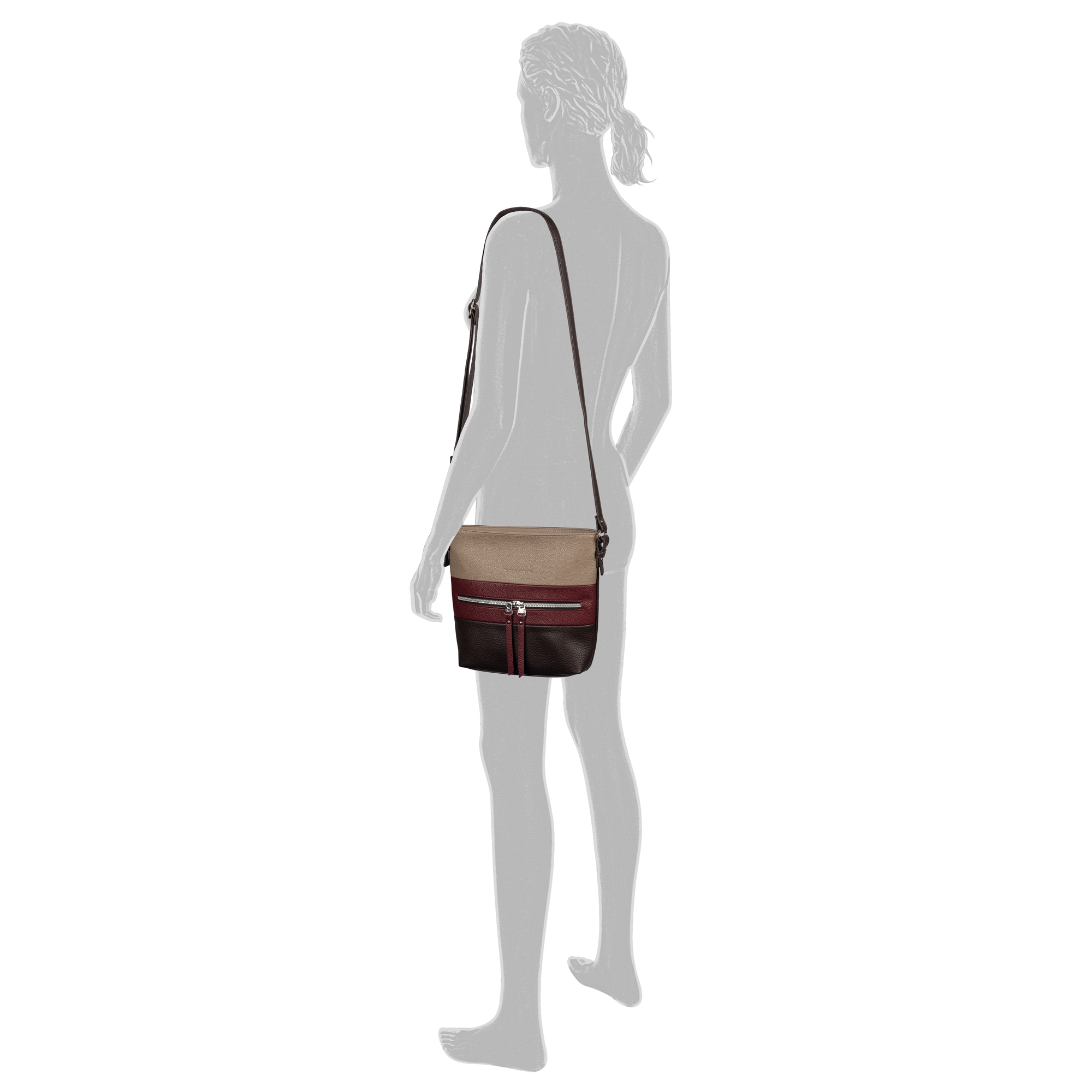 TOM TAILOR Umhängetasche »Ellen« Damen Schultertasche, mit hochglänzendem Reißverschluss-Eyecatcher