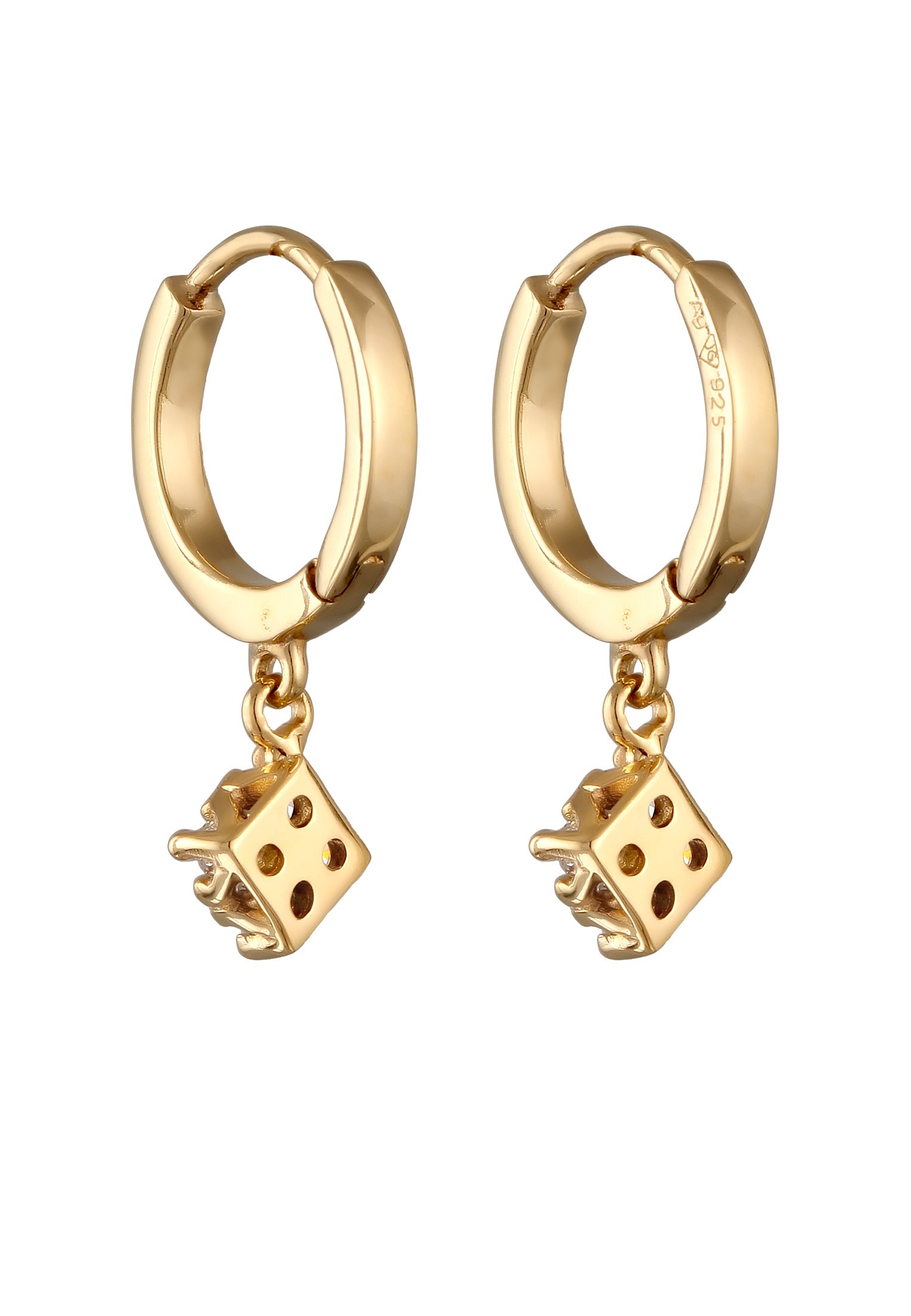 Elli DIAMONDS Paar Creolen »Ohrringe Creolen Lab Grown Diamant (0.056 ct.) Anhänger 925 Silber«