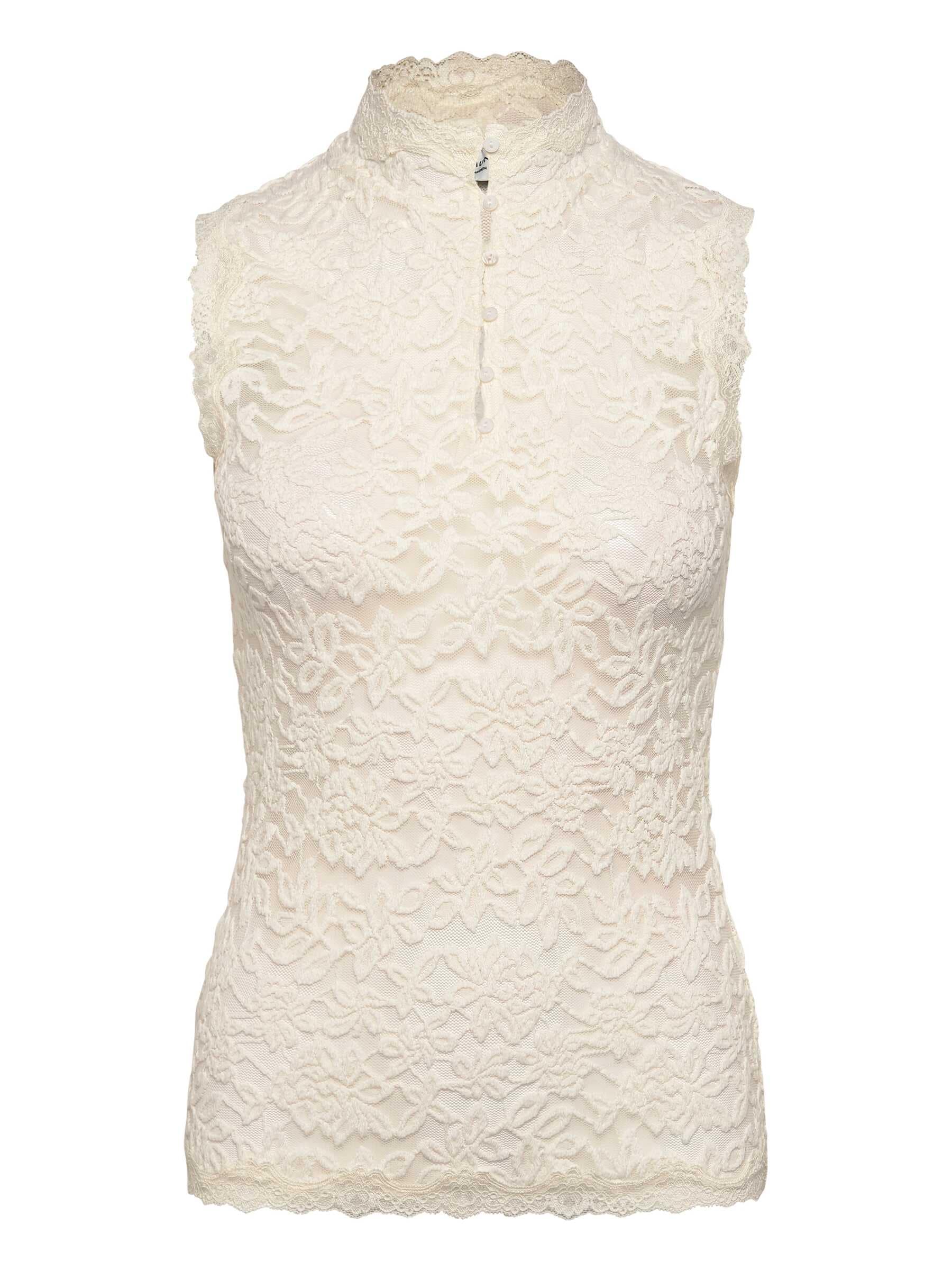 rosemunde Spitzentop »Delicia lace top« aus elastischer Baumwollspitze mit Stehkragen und Knopfleiste