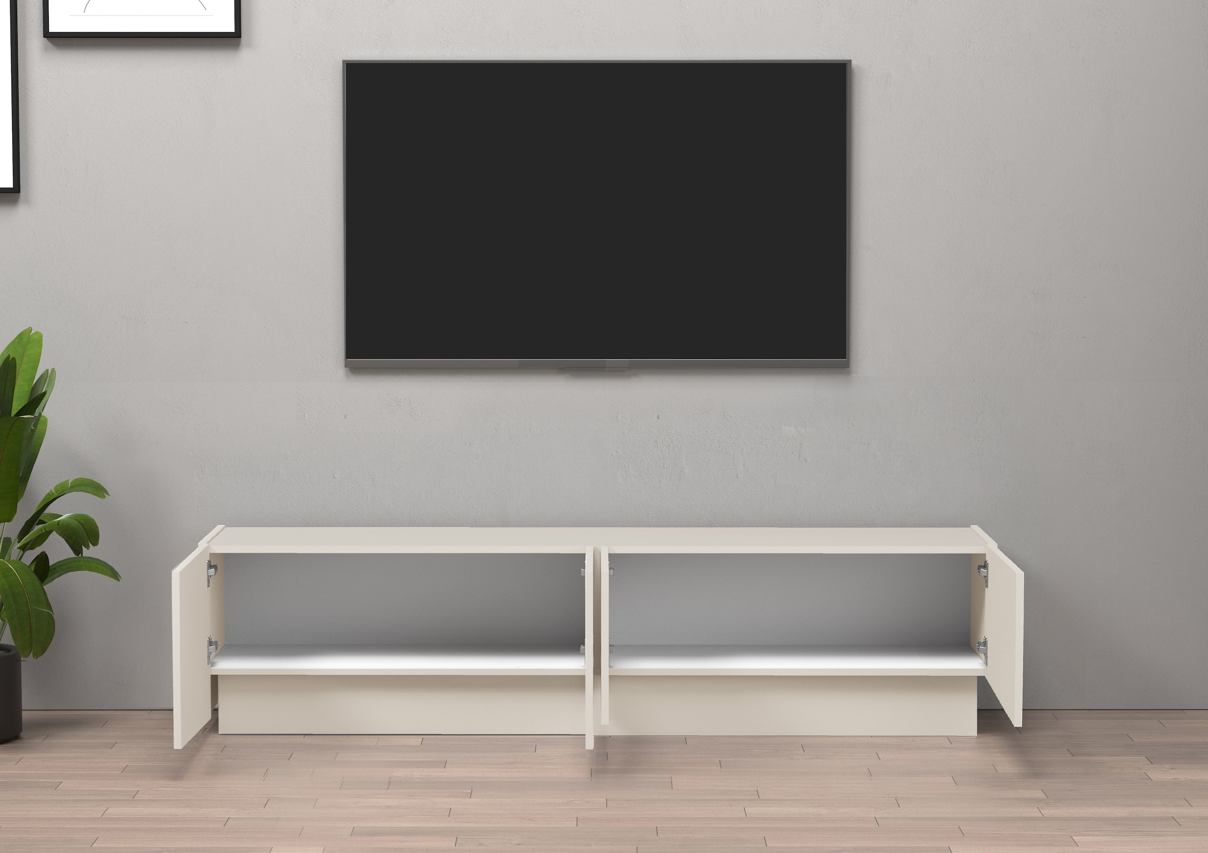 INOSIGN Lowboard »VELA, Lowboard, Breite 180 cm, Design mit schrägen Türen« 1 Stk. tlg. Made in Italy, Maße-B/T/H: 180x35x45, Lowboard, TV-Board, TV-Kommode