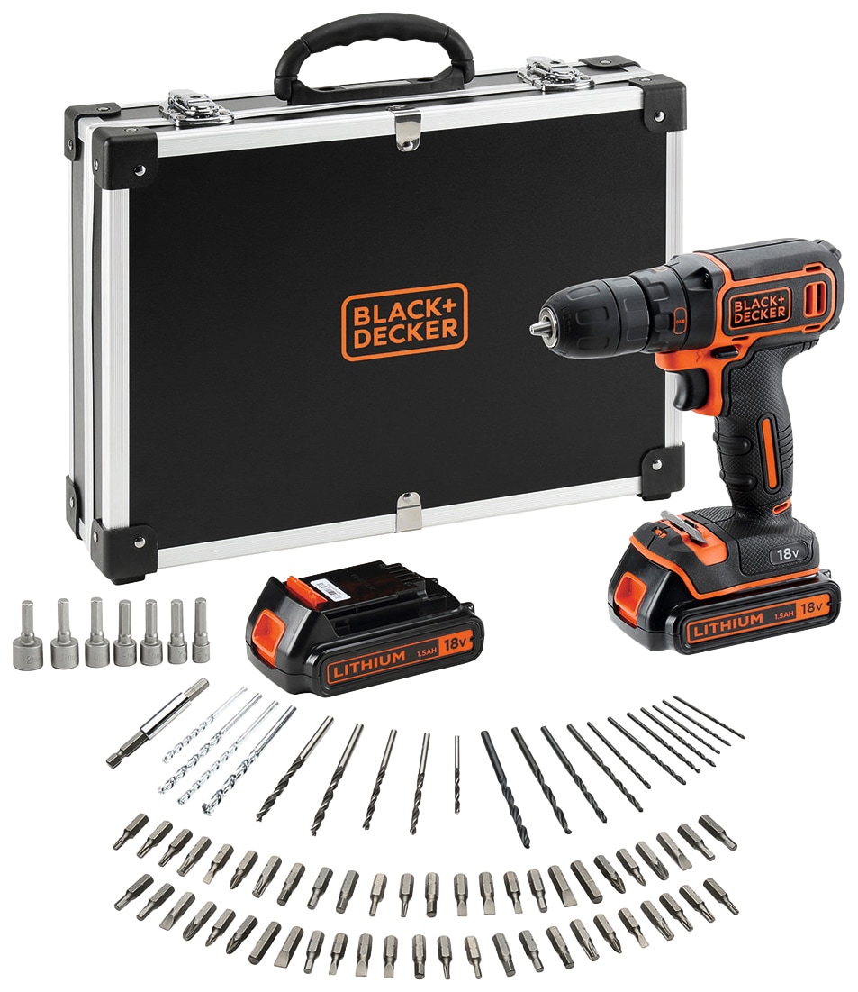 Black + Decker Akku-Bohrschrauber »BDCDC18BAFC«, (8 tlg.), inkl. 2 Akkus