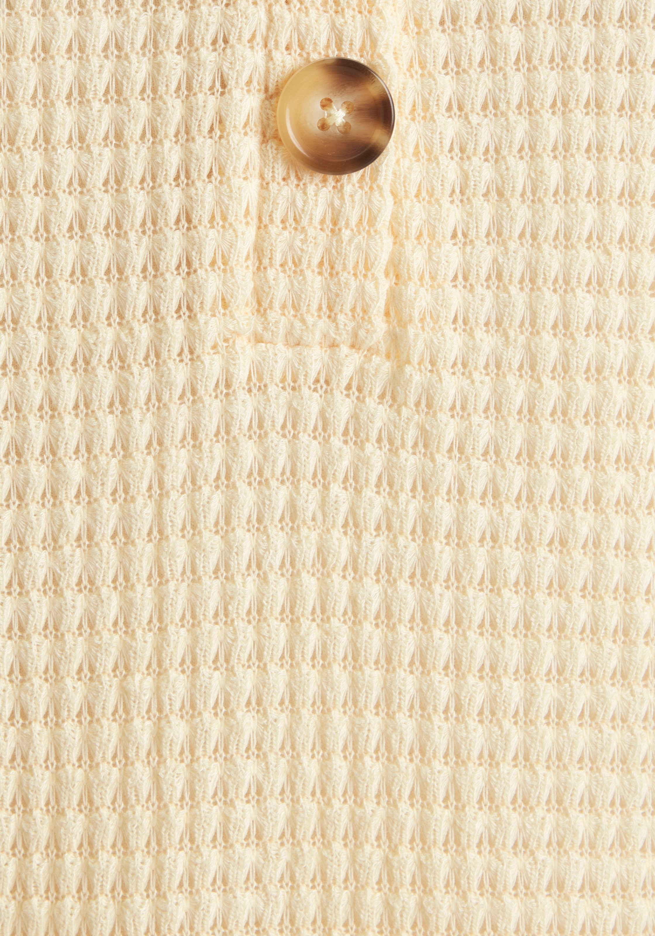 LASCANA Kapuzenshirt »aus Waffelstrick« mit Knopfleiste