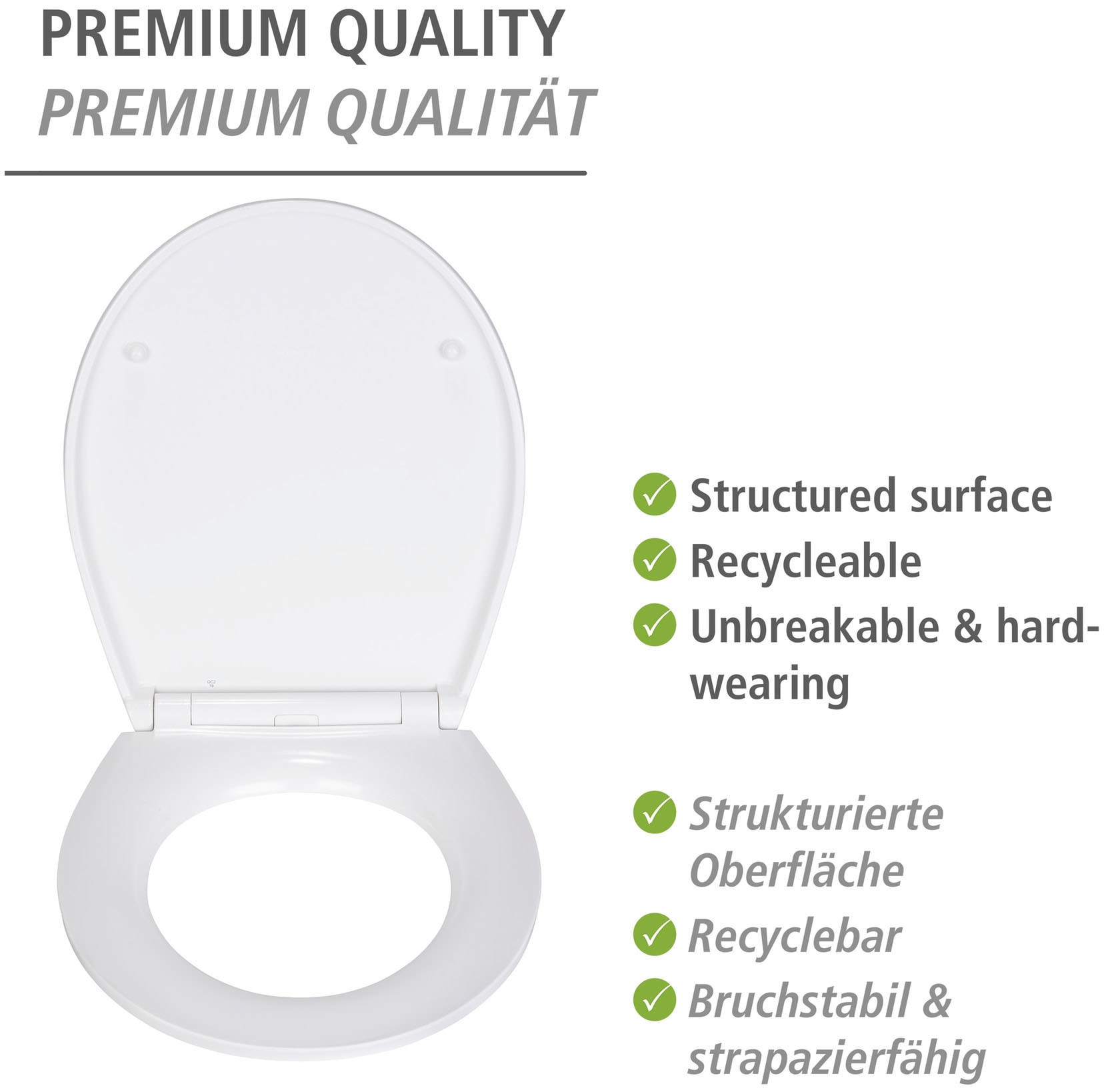 WENKO WC-Sitz »Slate Rock« mit Relief, aus antibakteriellem Duroplast