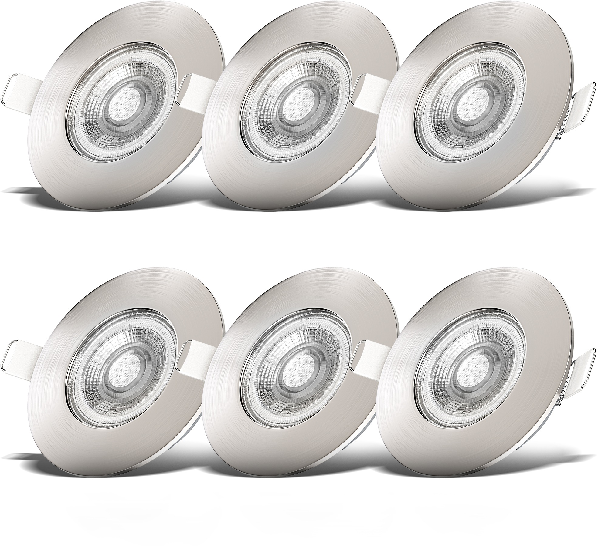 B.K.Licht LED Einbauleuchte, 6 SET Einbauleuchte, XXL IP44, Einbauspots, dimmbar, flach, online Garantie inkl. 6er mit 5W, 3 | kaufen flammig-flammig, Jahren