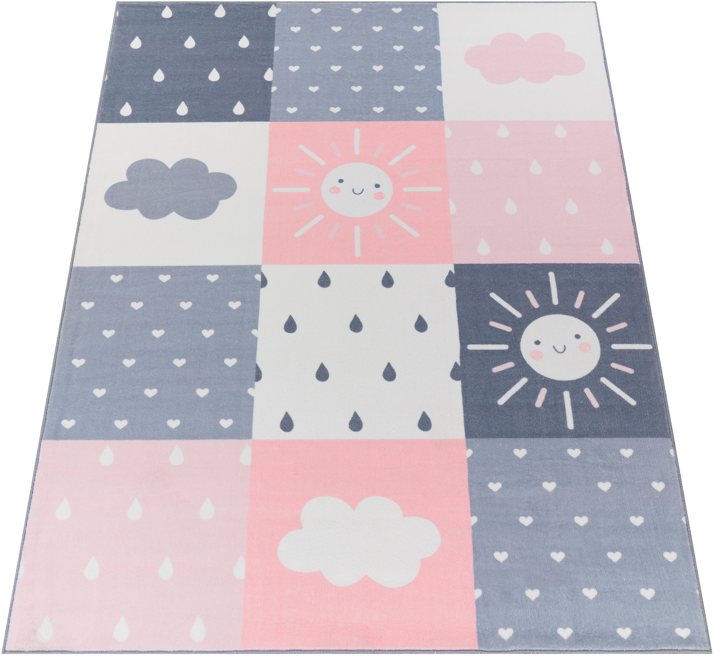 Kinderteppich »Eliz 393«, rechteckig, Kurzflor, Spielteppich, Patchwork-Muster, Motiv...