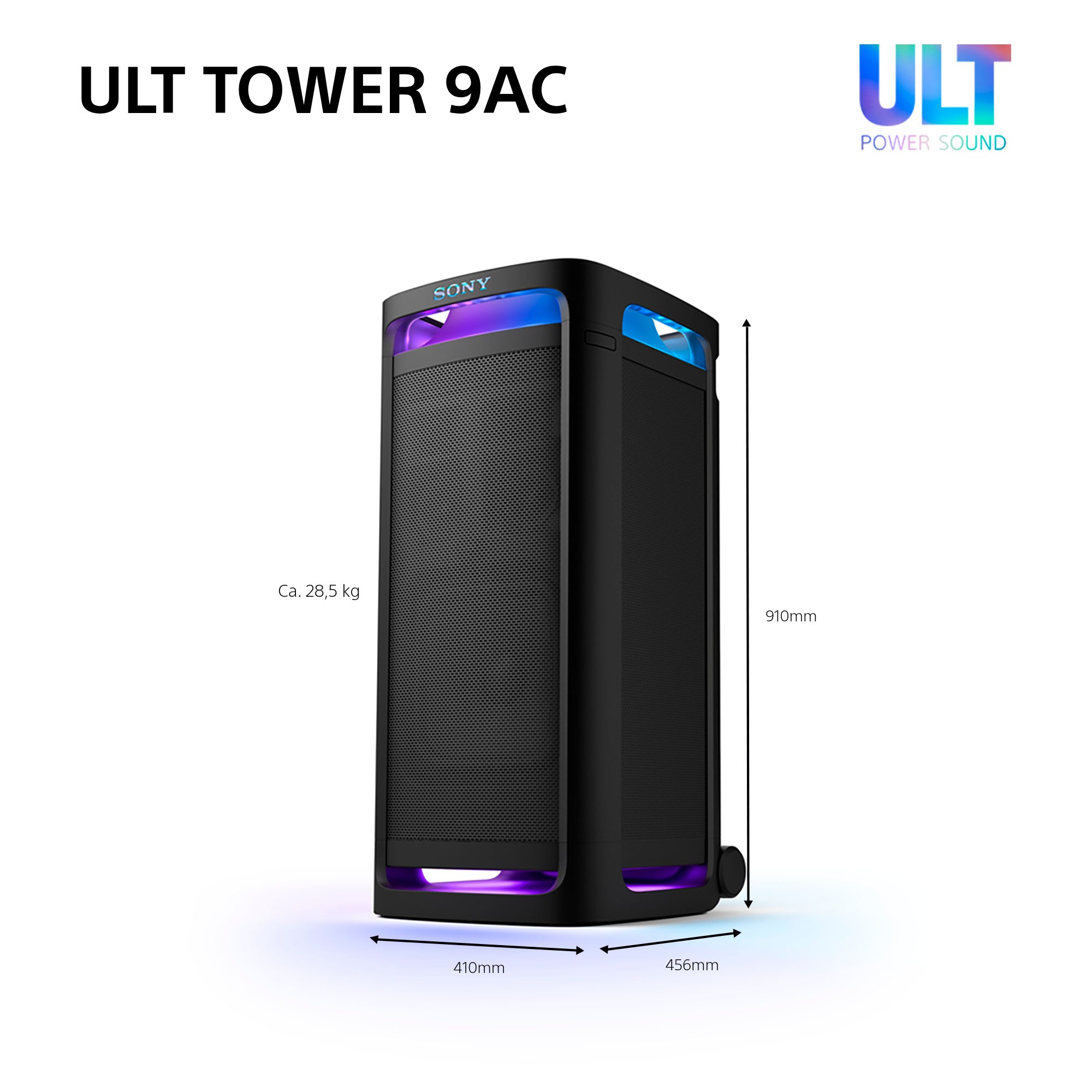 Sony Party-Lautsprecher »ULT Tower 9AC + ULT MIC1«, (Set)
