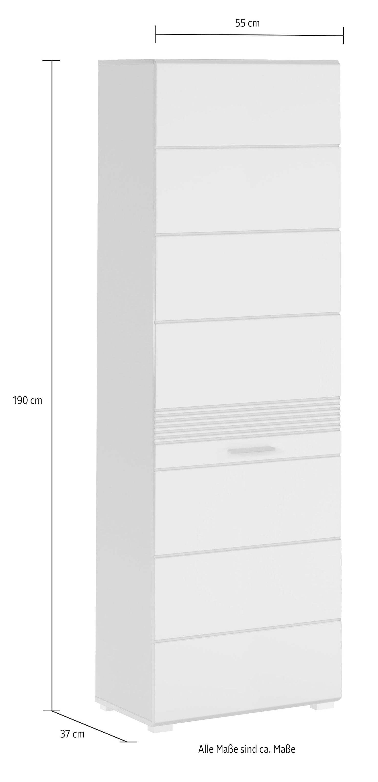 INOSIGN Garderoben-Set »Malmö, Breite 170cm, MDF Front mit Rillenfräsung, 5-teilig, best. aus:«, (5 St.), Garderobenschrank, Sitzbank, Garderobenpaneel, Schuhkommode & Spiegel