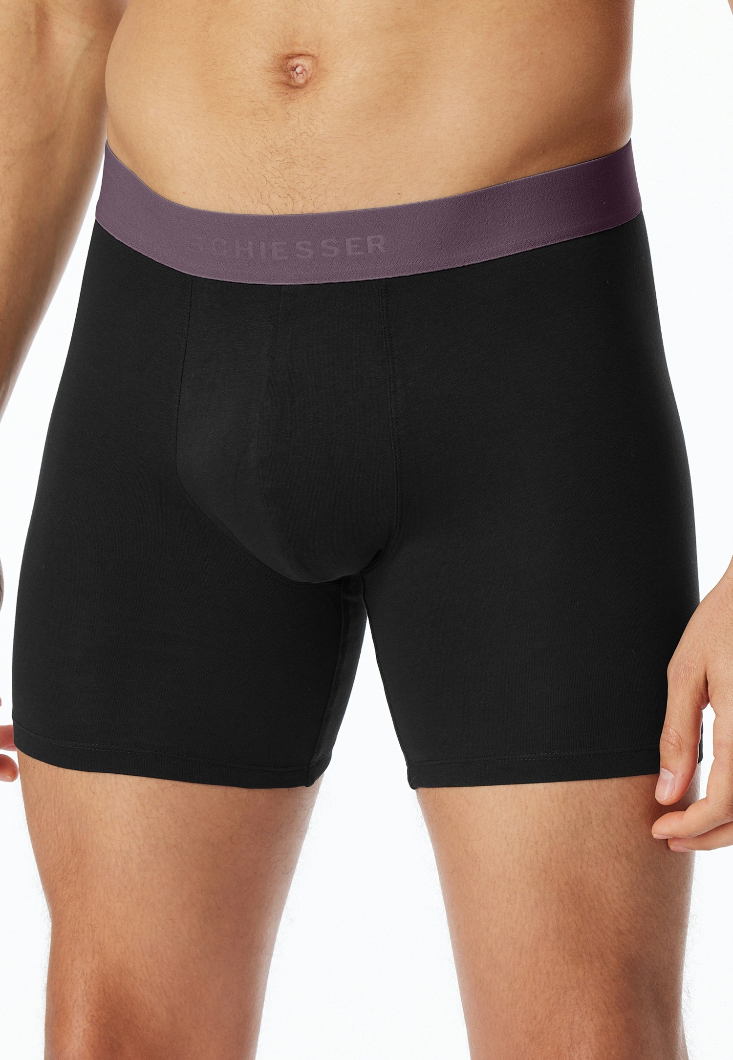 Schiesser Lange Unterhose »95/5 Multipacks« 2er Pack,  mit farblich abgesetztem, sportlichem Logo-Webgummibund