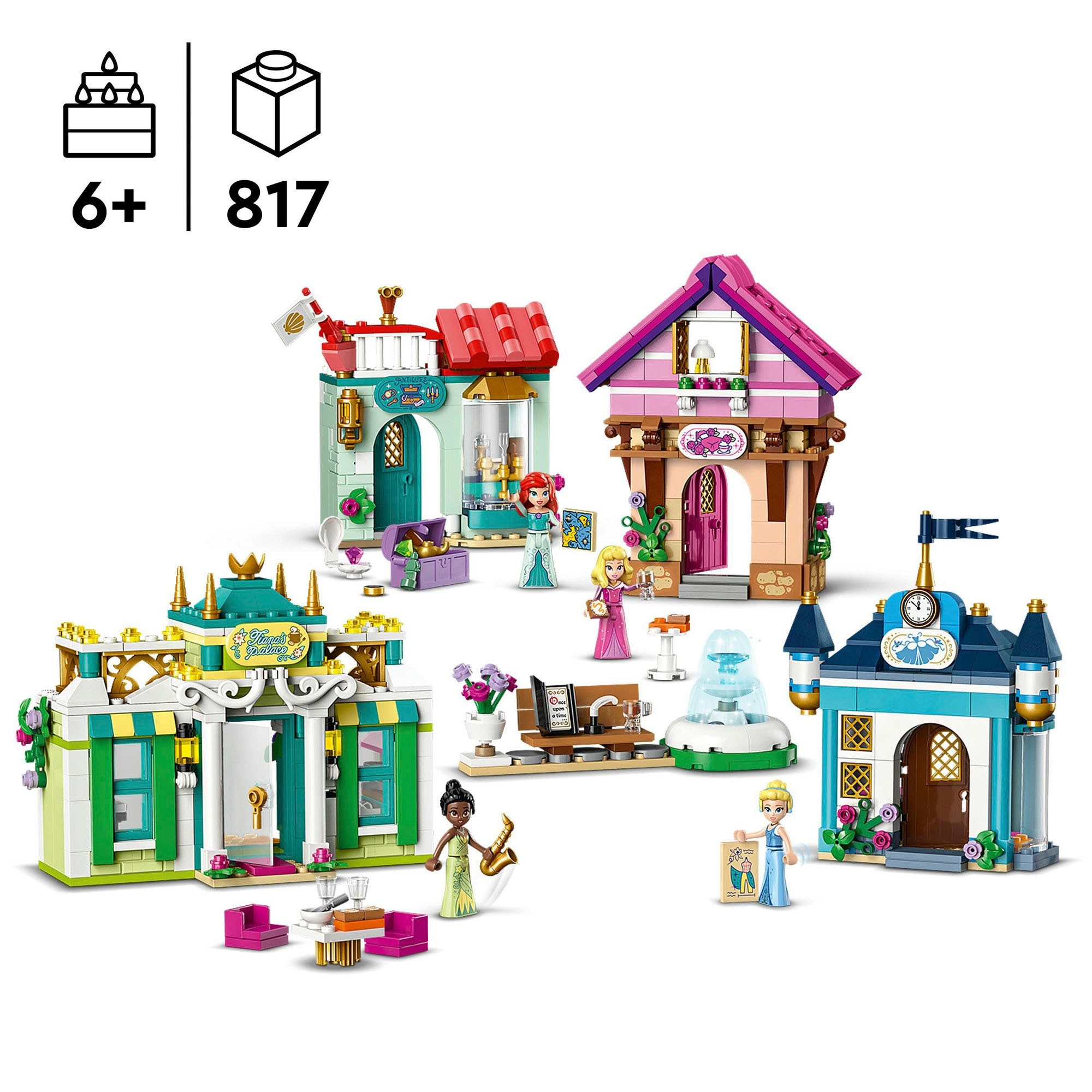 LEGO® Konstruktionsspielsteine »Disney Prinzessinnen Abenteuermarkt (43246), LEGO Disney Princess«, (817 St.), Made in Europe
