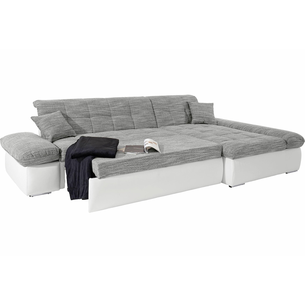 DOMO collection Ecksofa »Moric Schlafsofa B/T/H 300/172/80 cm, viele Bezugsarten, auch in Cord«, XXL-Format, wahlweise auch mit Bettfunktion und Armverstellung