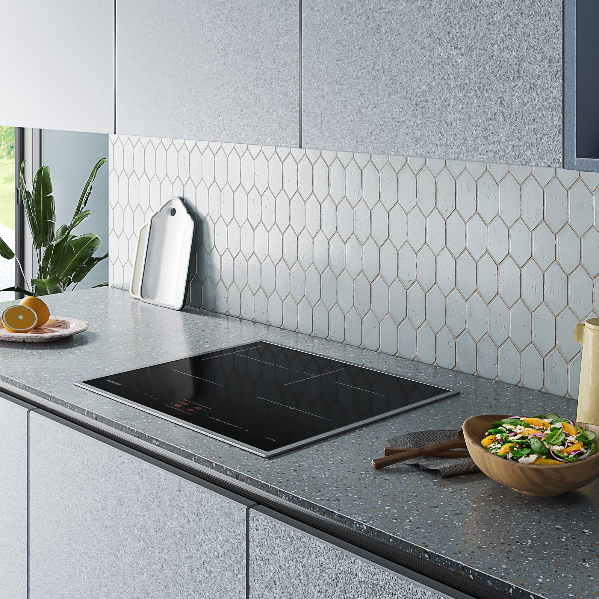 Samsung Induktions-Kochfeld »NZ64B4015HK/U1«, Höhe des Kochfelds beträgt nur 44mm & Ideal für ovale Pfannen & Töpfe