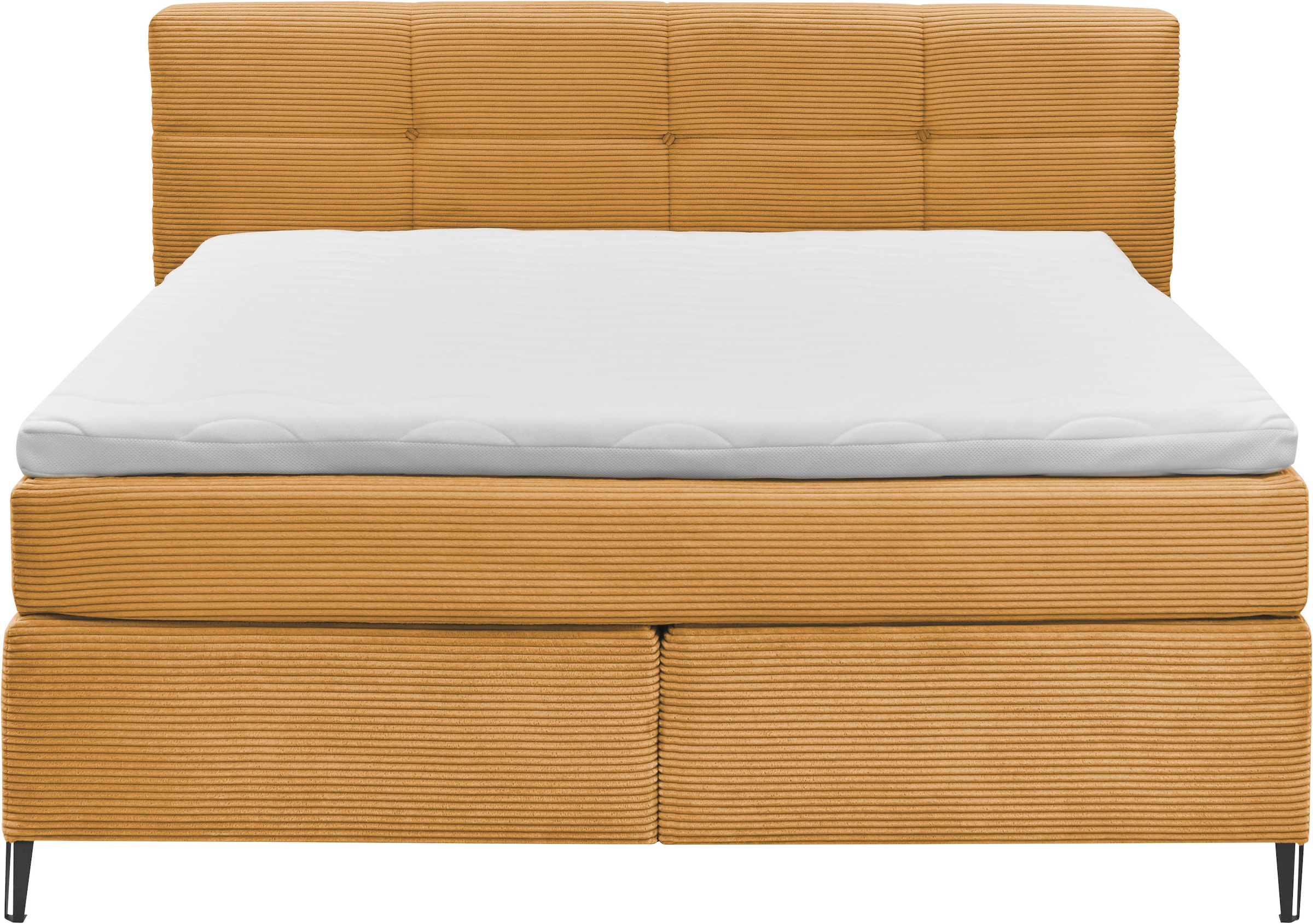set one by Musterring Boxspringbett »Fairfield«, mit Metallfuß schwarz, Wendematratze, Breite 160 oder 180 cm