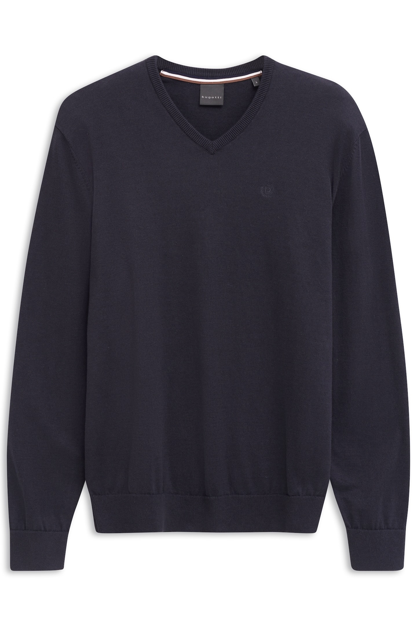 bugatti V-Ausschnitt-Pullover »Basic Essential« aus reine Baumwolle