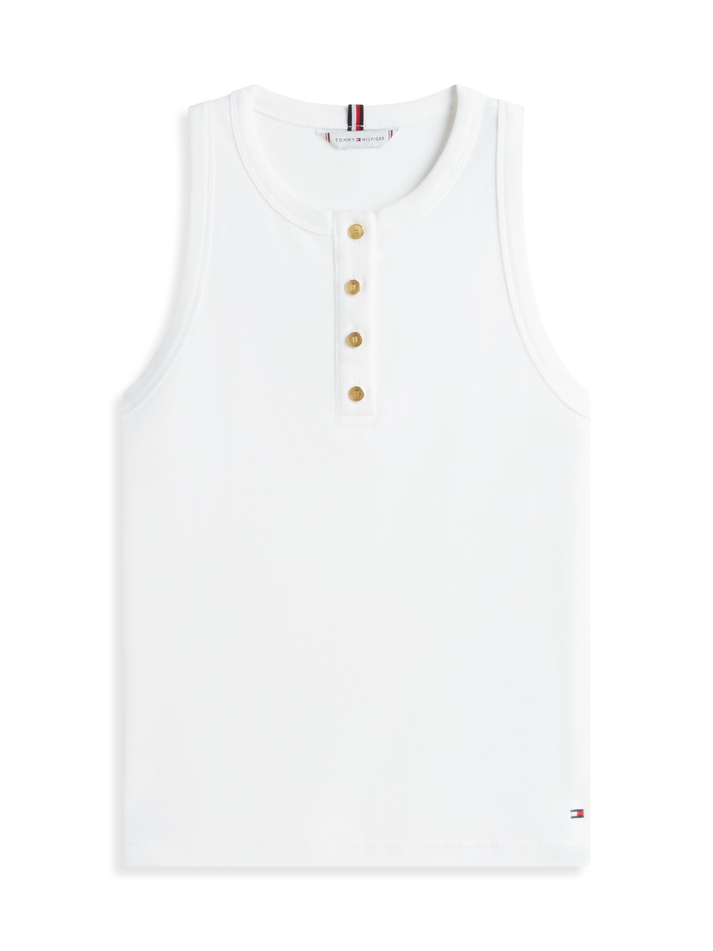 Tommy Hilfiger T-Shirt »GOLD BUTTON HENLEY TOP« mit kurzer Knopfleiste