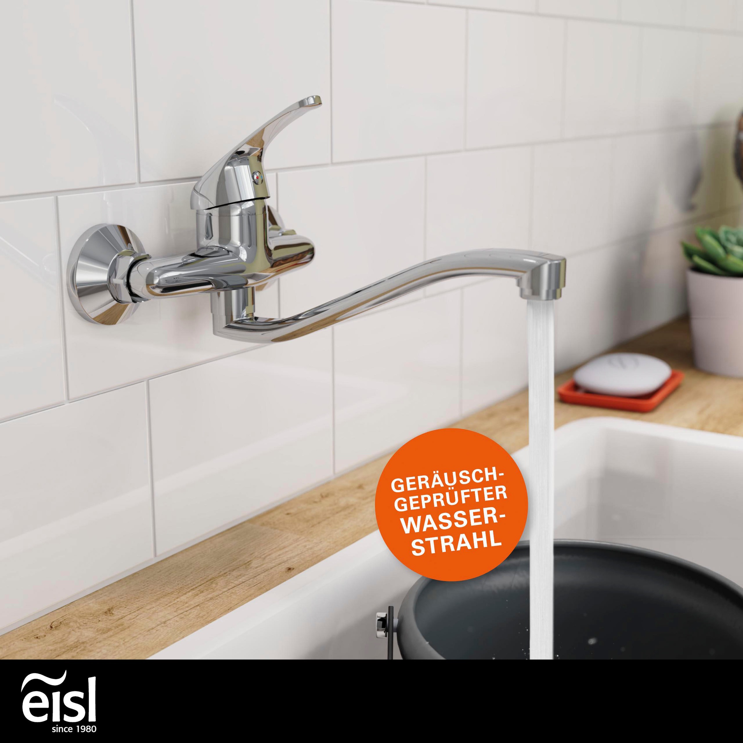 Eisl Spültischarmatur »EUROPA« Küchenarmatur für Wandmontage Chrom