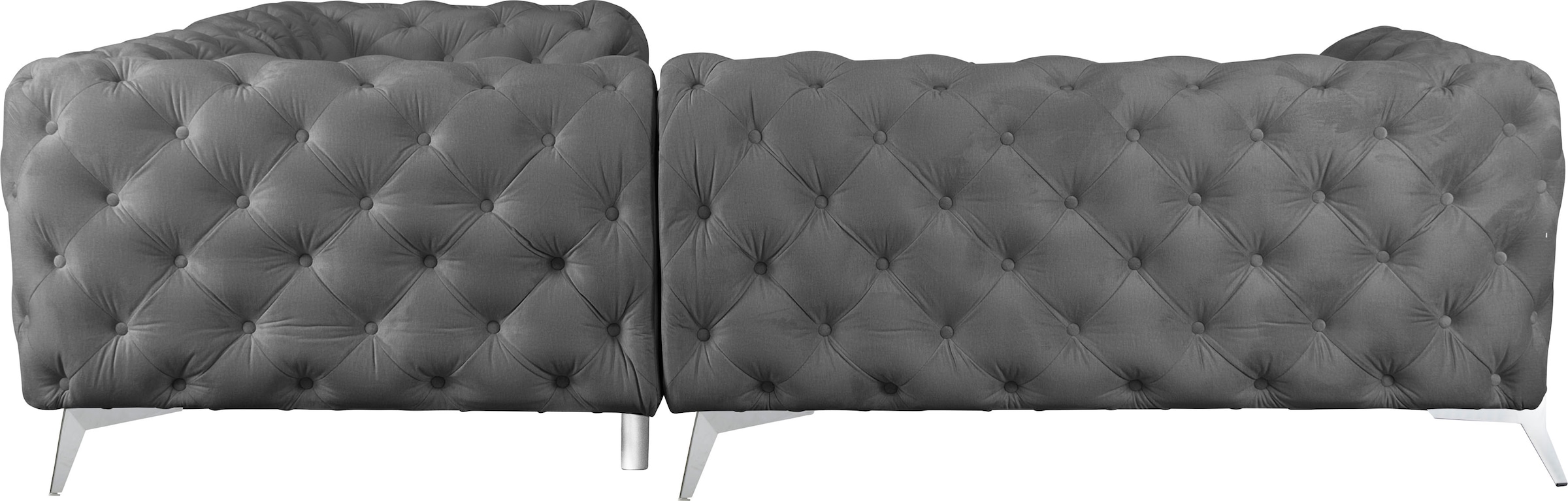 Leonique Chesterfield-Sofa »Amaury L-Form«, Chesterfield-Optik, Breite/Tiefe je 262 cm, Fußfarbe wählbar