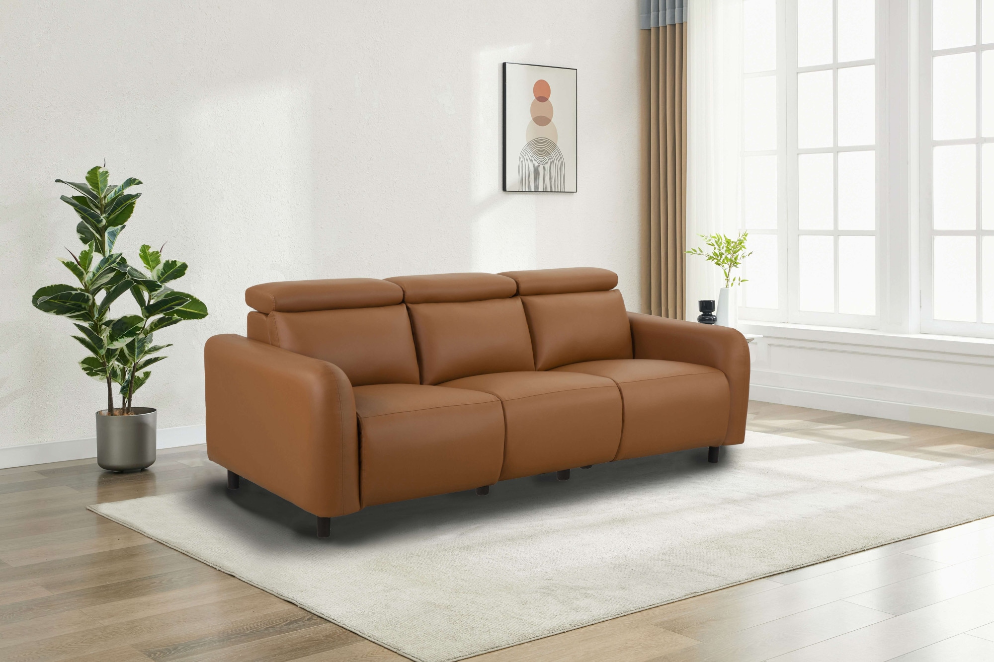 Home affaire 3-Sitzer »SKAANE Kunstleder, Sofa mit manueller-u. elektrischer Relaxfunktion«, Relax-Funktion in 2 Sitzen, Kopfteilverstellung, Federkernpolsterung