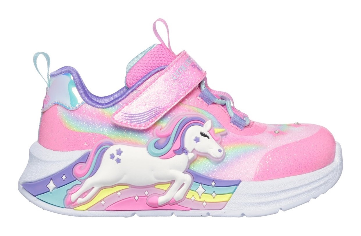 Skechers Lauflernschuh »UNICORN CHASER LIGHTS«, Babyschuh, Blinkschuh m. Einhornmotiv, Größenschablone zum Download