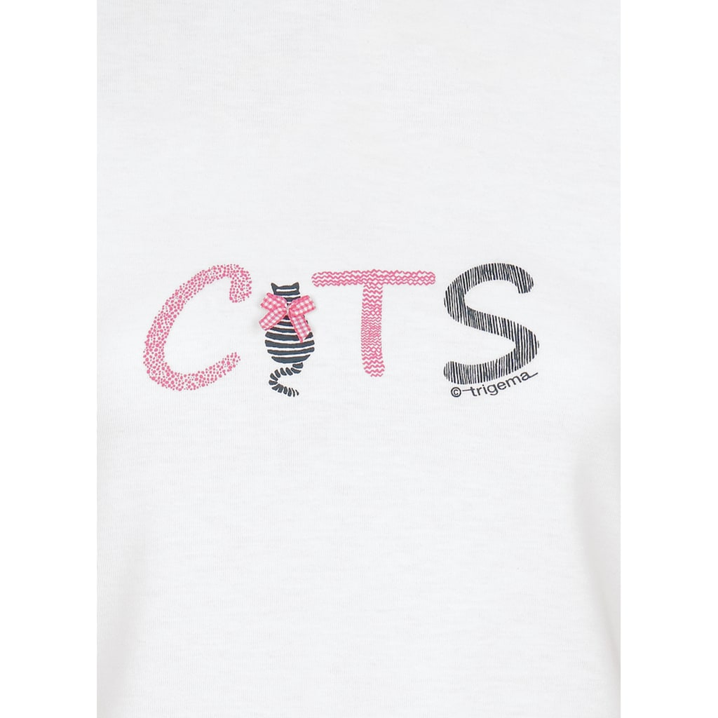 Trigema T-Shirt »TRIGEMA Schlafshirt mit Cats-Schriftzug«, (1 tlg.)