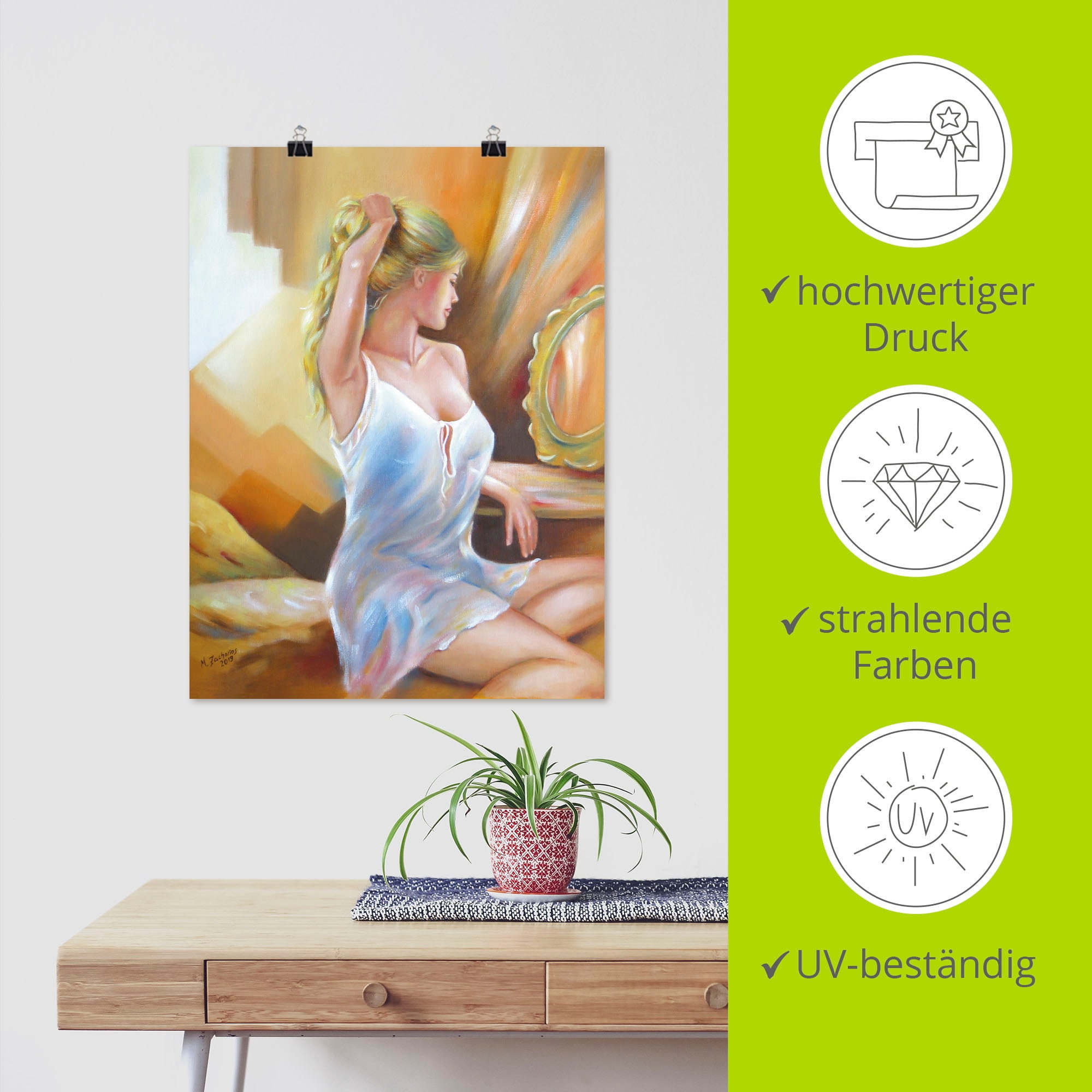 Artland Poster »Sexy Frau am Spiegel« Erotische Bilder 1 Stk. tlg. ohne Rahmen