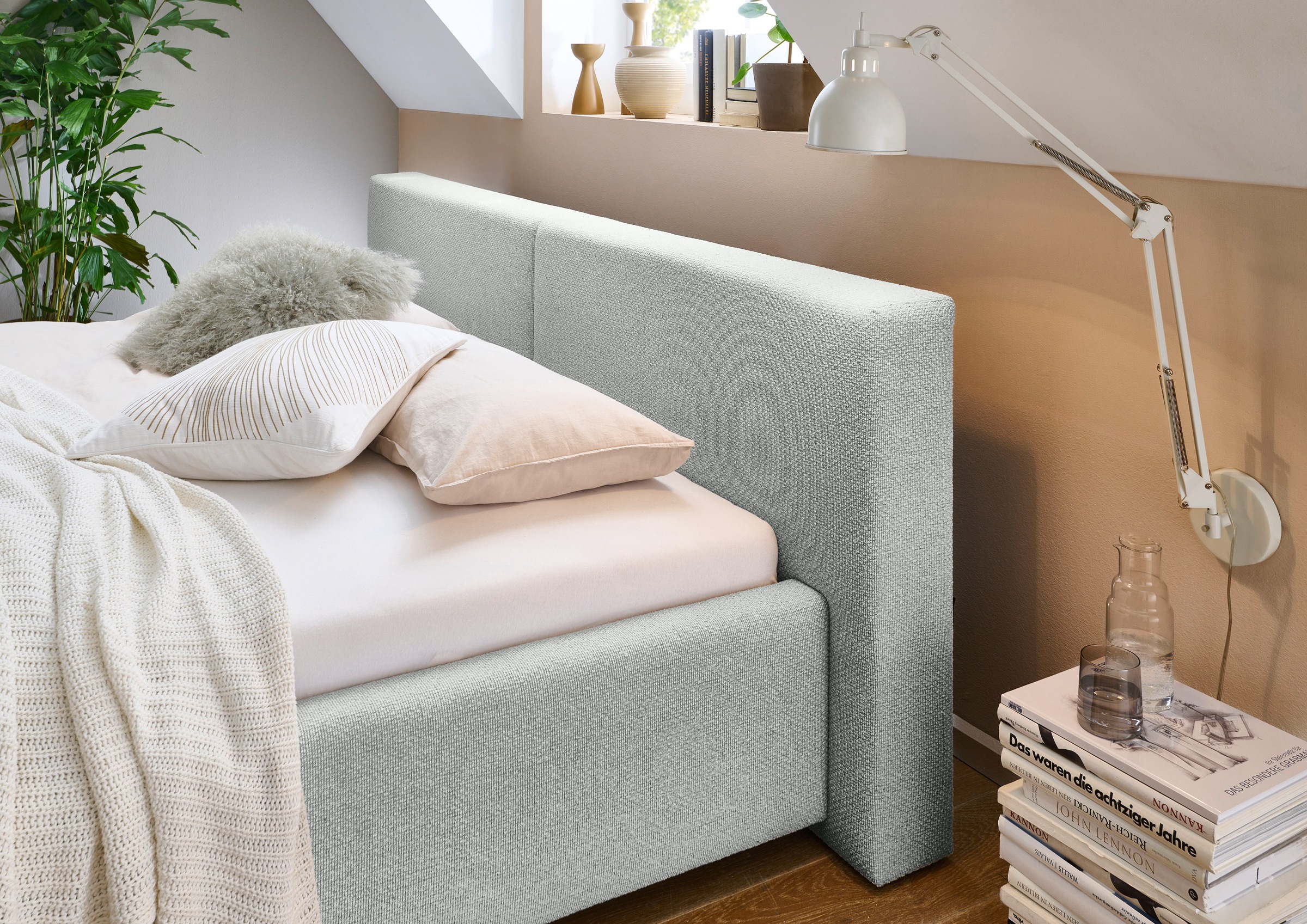 meise.möbel Polsterbett »Cube wahlweise mit Matratze und Bettkasten«, extra flaches Kopfteil, erhältlich in den Breiten 140cm, 160cm & 180cm
