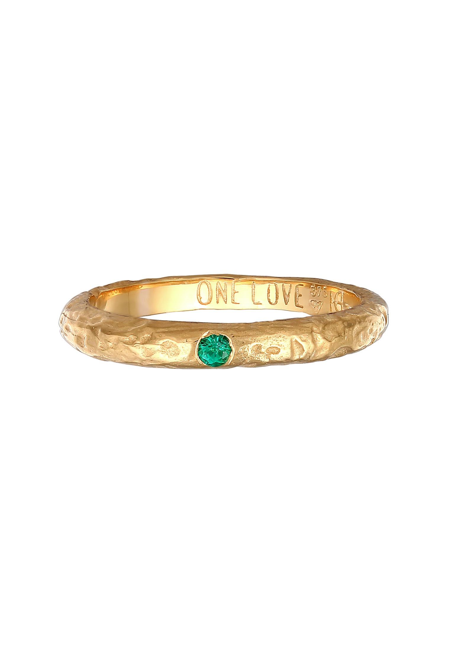 HAZE & GLORY Silberring »Ring One Love Smaragd - 375 Gelbgold«