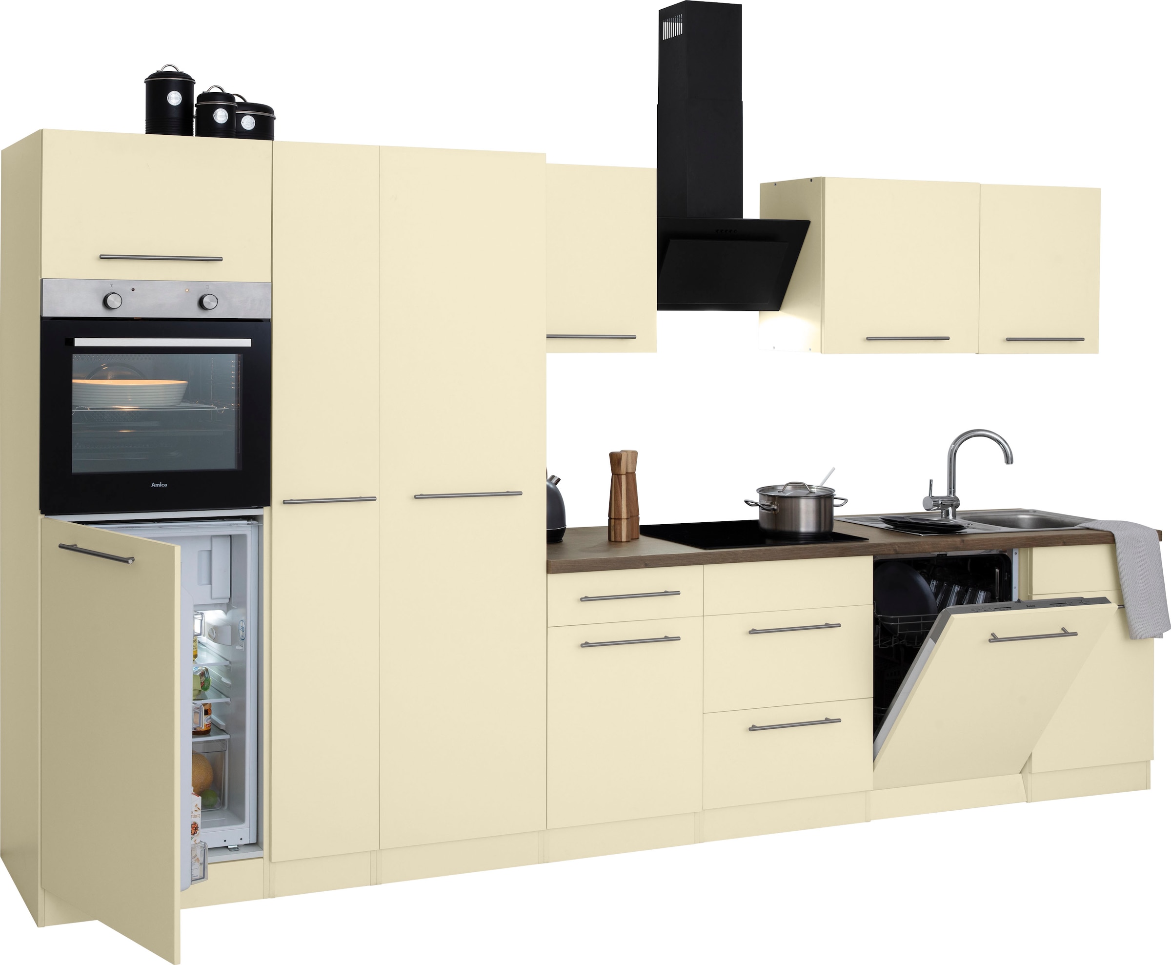 wiho Küchen Küchenzeile »Unna«, mit E-Geräten, Breite 360 cm