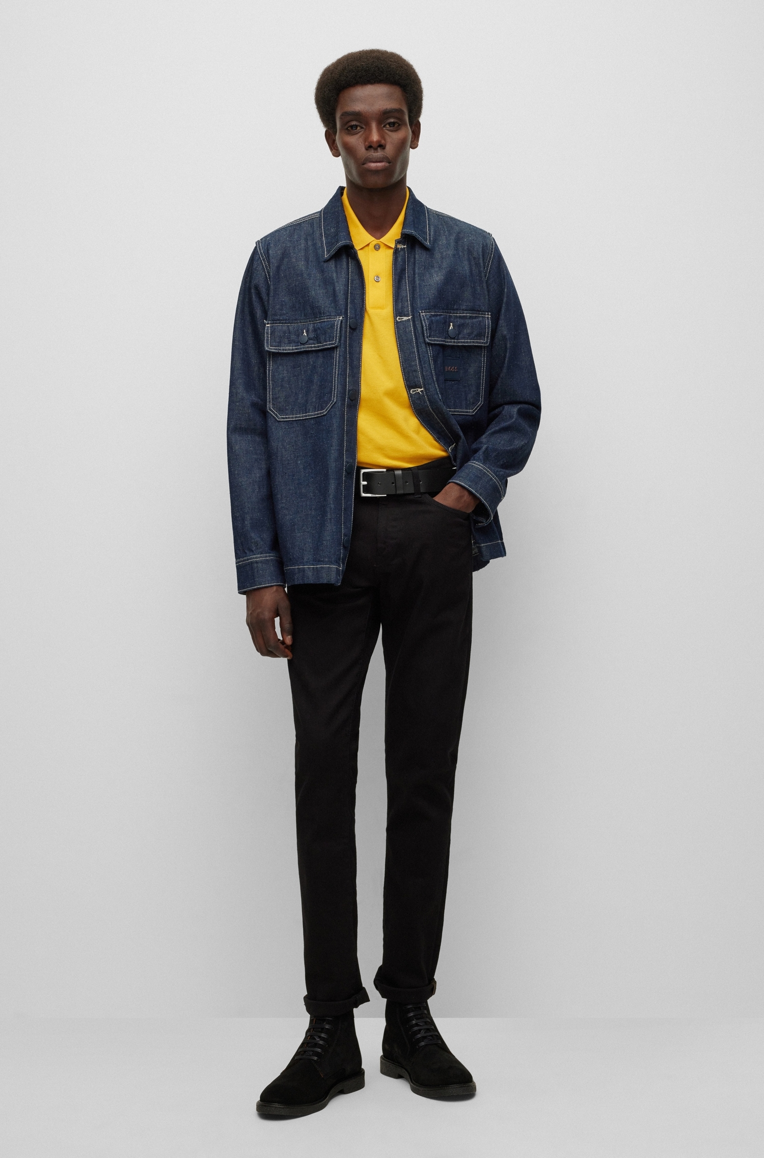 BOSS Ledergürtel »Rummi_Sz40« aus italienischem Leder mit Metall-Details in Antik-Optik