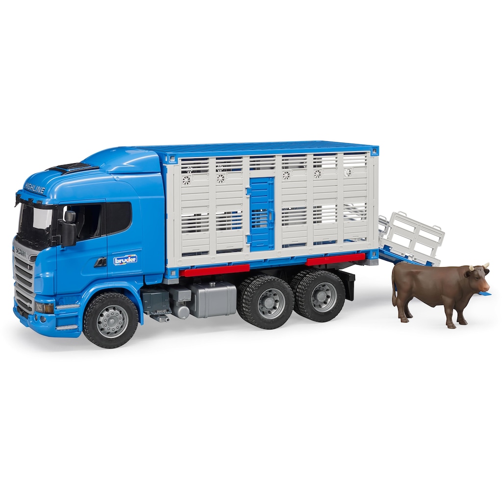 Bruder® Spielzeug-Transporter »Scania R-Serie Tiertransporter mit 1 Rind«, Made in Germany