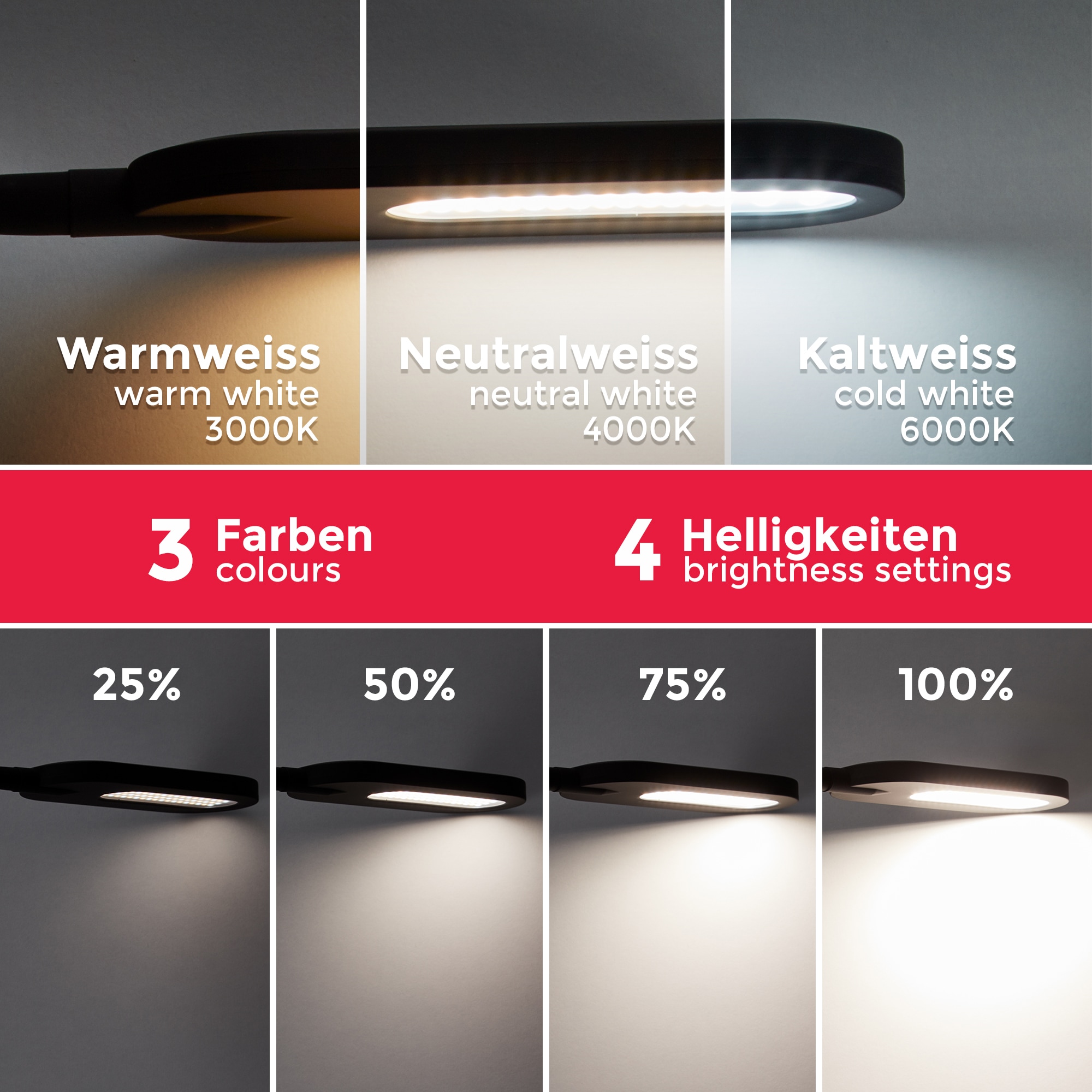 B.K.Licht LED Stehlampe, 1 inkl. 3 schwenkbar, Stehleuchte, | 8W & Memory Jahren Touch dimm-, Funkt., 600lm XXL flammig-flammig, mit Garantie online kaufen