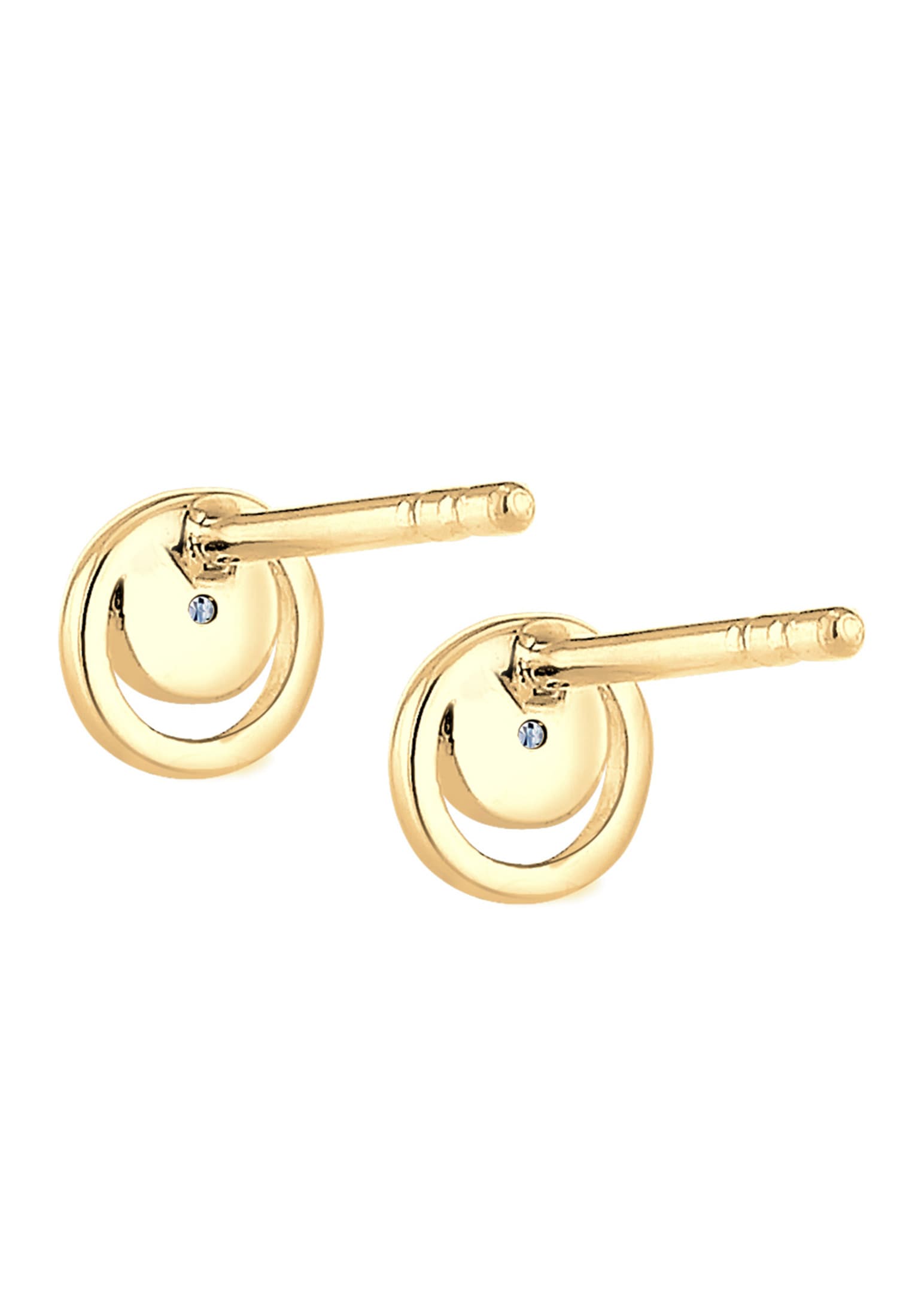 Elli DIAMONDS Paar Ohrstecker »Ohrringe Ohrstecker Kreis Diamant Weiß Brillantschliff (0.03 ct) 585 Gelbgold«