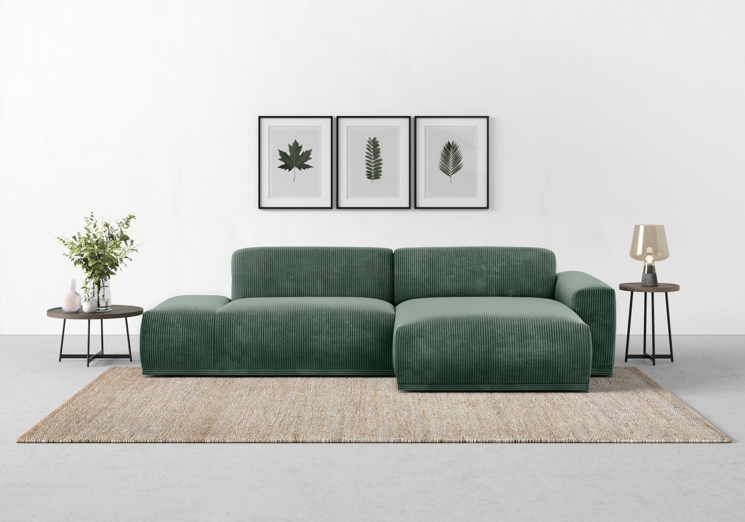 TRENDMANUFAKTUR Ecksofa »Braga, mit hochwertigem Kaltschaum, L-Form, in Cord...