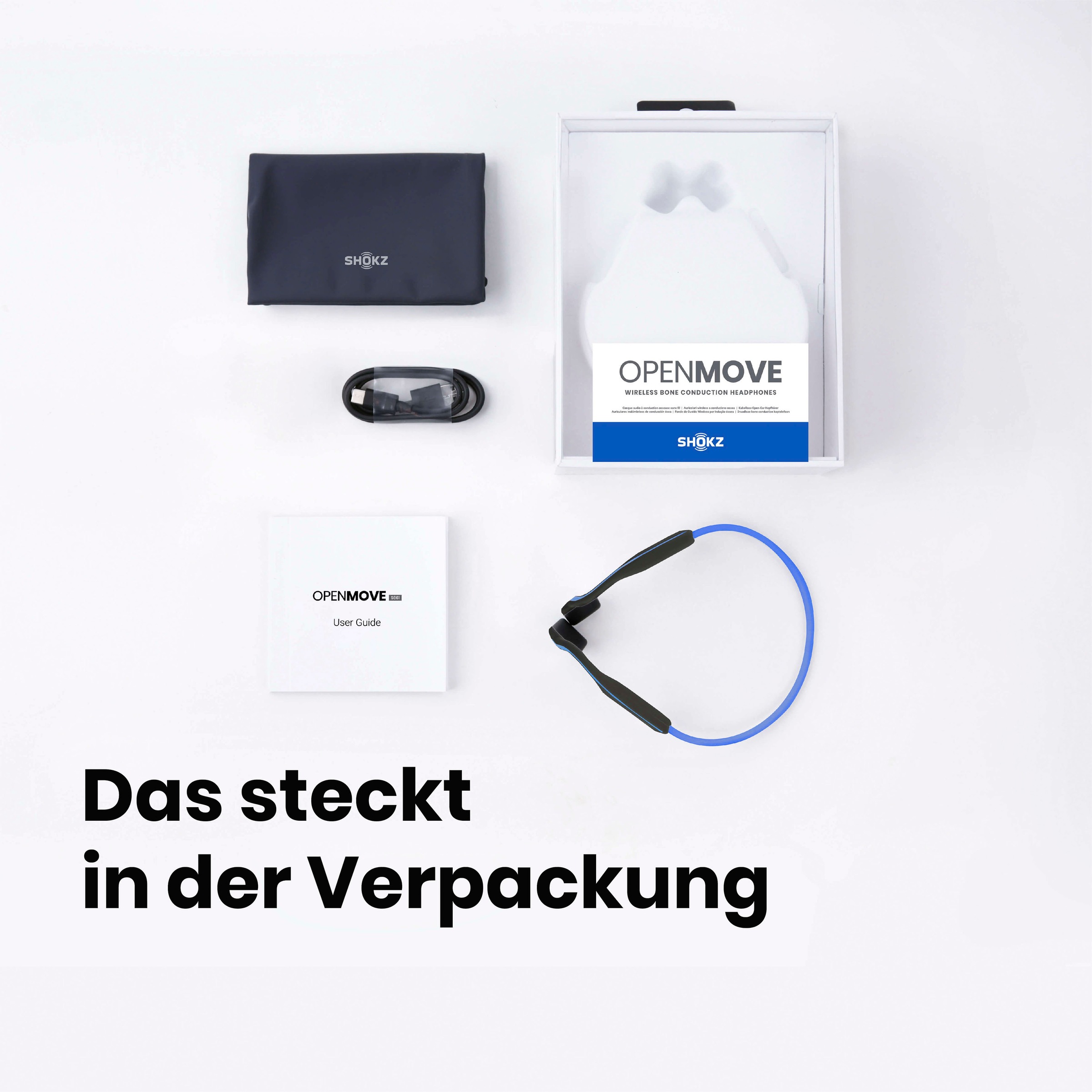 Shokz Sport-Kopfhörer »OpenMove«, Bluetooth-Wireless-A2DP Bluetooth-AVRCP Bluetooth-HFP-HSP, Noise-Cancelling-Freisprechfunktion