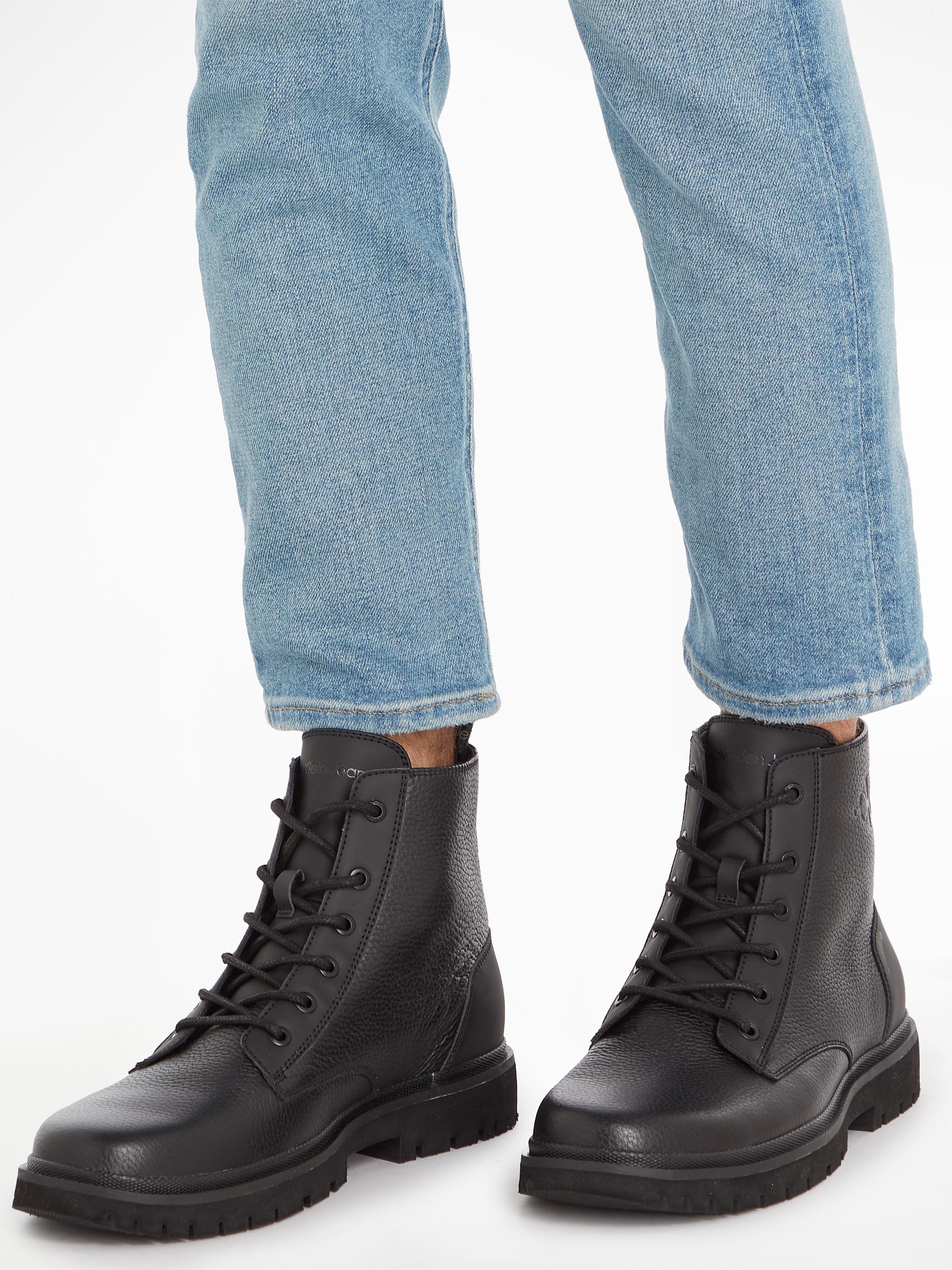 Calvin Klein Jeans Schnürstiefelette »EVA MID LACEUP BOOT LTH«, mit Profilsohle