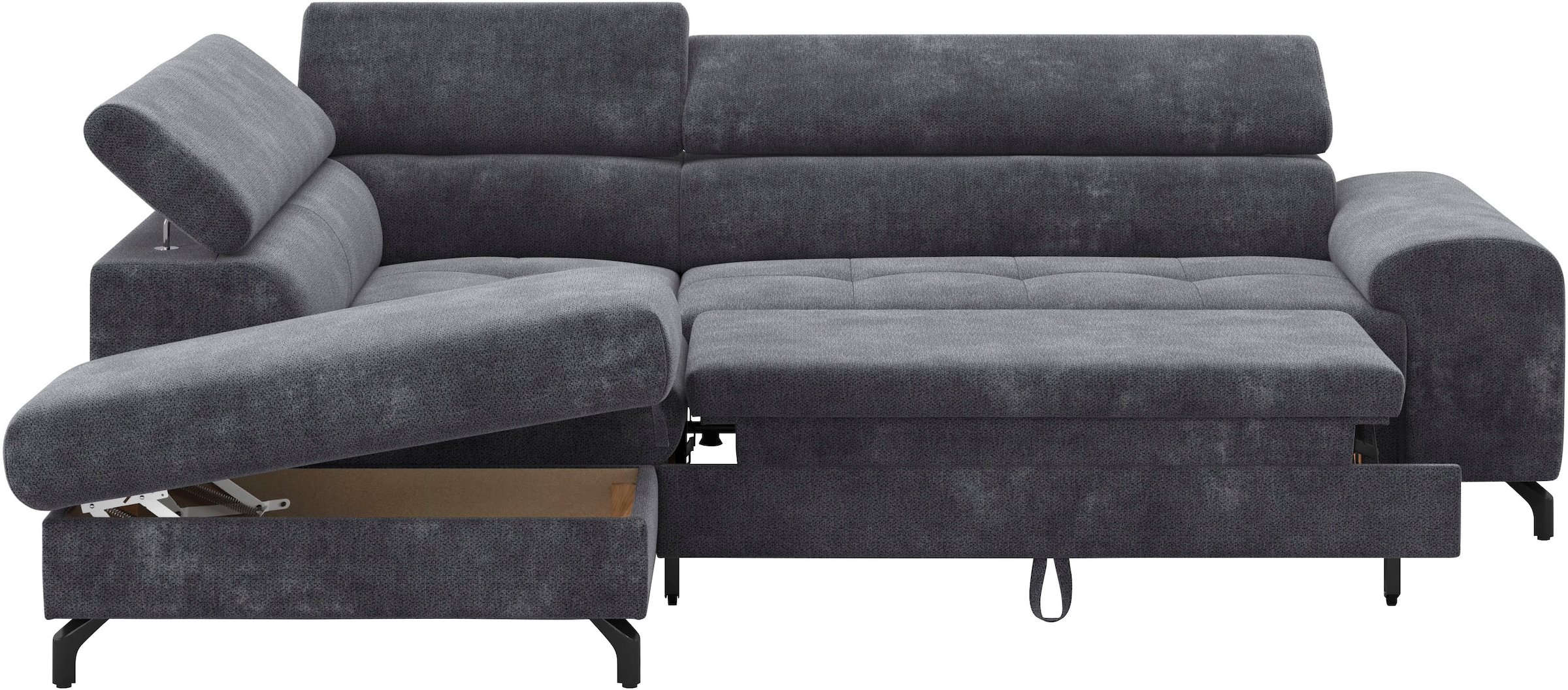COTTA Ecksofa »Aura L-Form«, mit Schlaffunktion, Bettkasten und Kopfteilverstellung