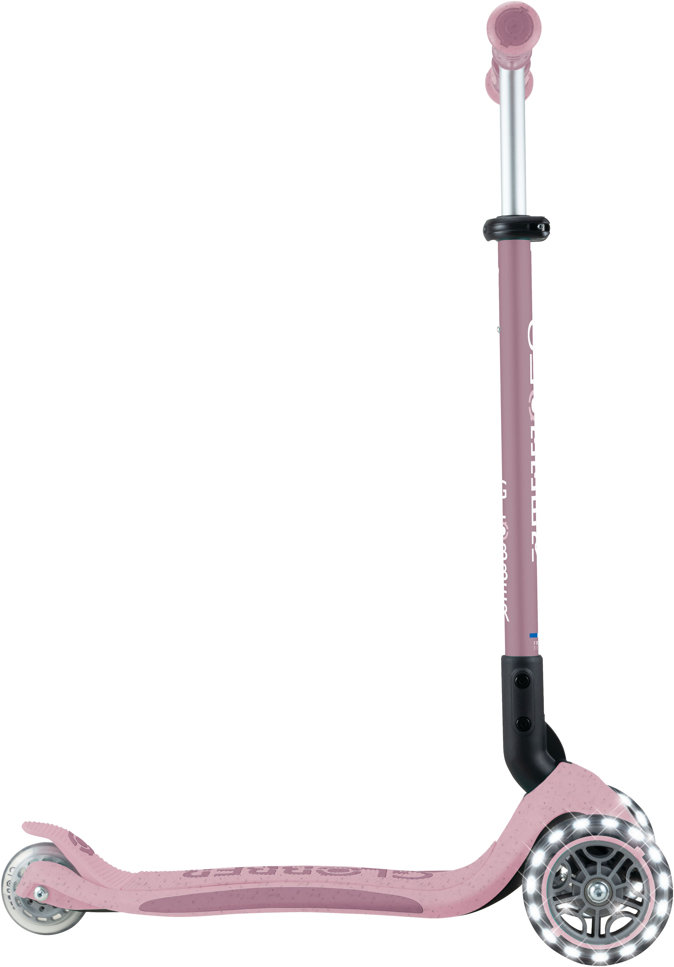 Globber Tretroller »GO-UP DELUXE LIGHTS ECO 360, mit Leuchtrollen« Aufsitzrad mit Schubstange, Laufrad und Scooter