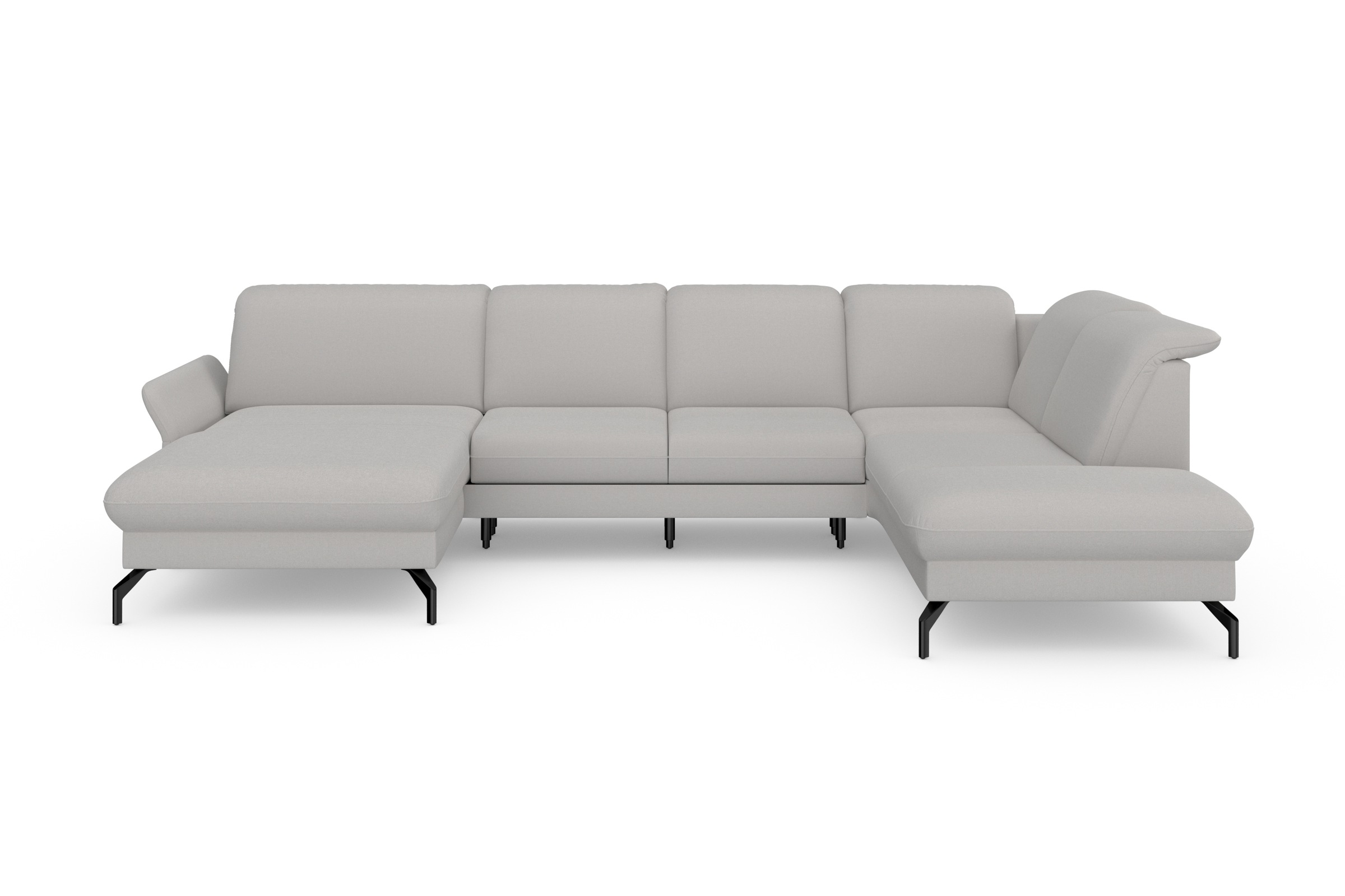 sit&more Wohnlandschaft »Fashion U-Form«, wahlweise mit Kopfteilverstellung, Vorziehsitz, motorisch, Metallfüße