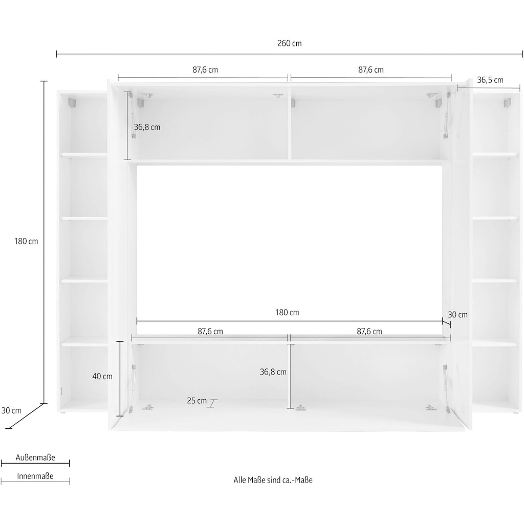 Tecnos Wohnwand »Maruska«, (Set, 4 St.)