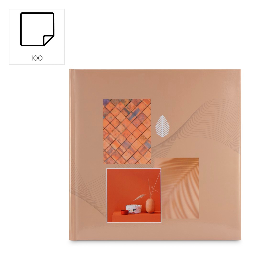 Hama Fotoalbum »Fotoalbum Jumbo Bildformat 30x30 cm, 100 weiße Seiten, Terracotta« Zum Selber Einkleben, Selbstgestalten, elegantes Design